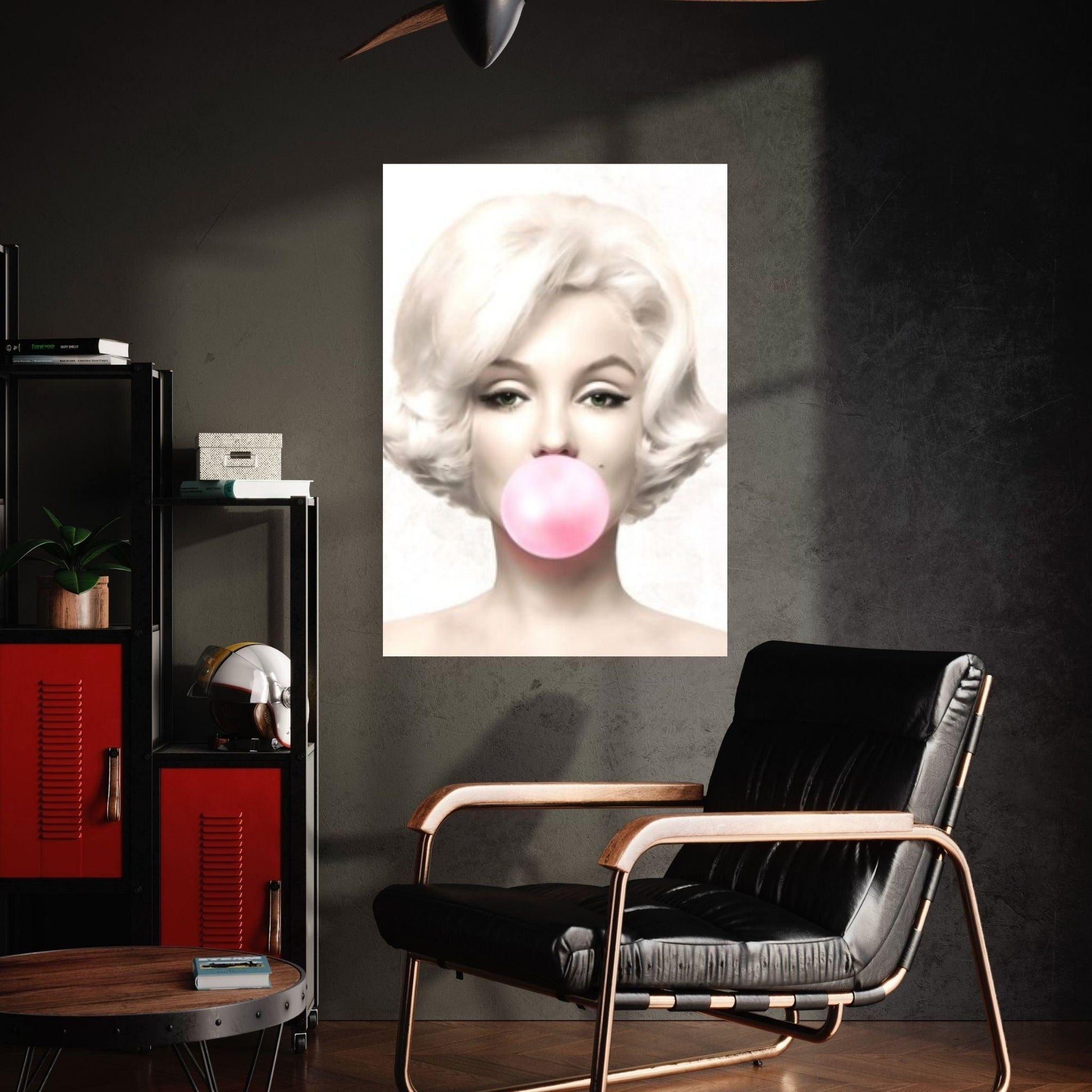 Marilyn Monroe Wall Art Canvas / Monroe Pink Bubble Gum Art Poster Canvas Wall Art - Y Canvas