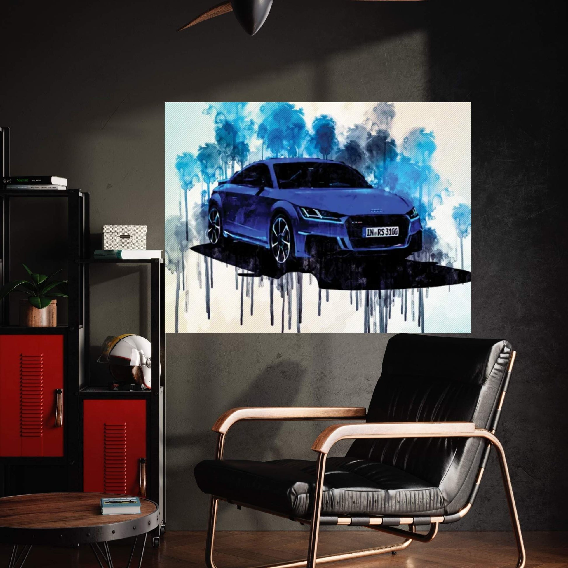 2020 Audi TT RS Blue Sports Canvas Wall Art - Y Canvas