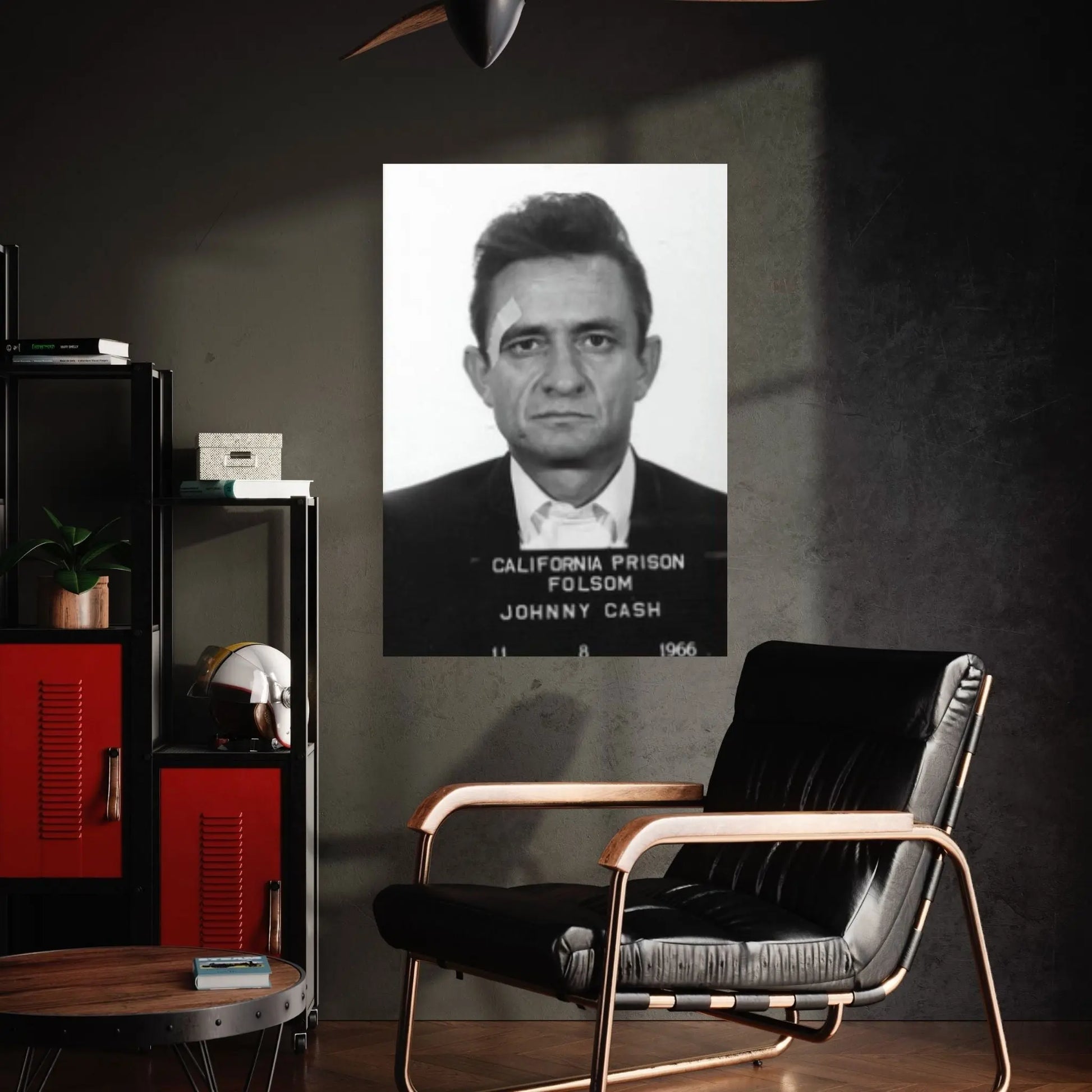 Johnny Cash - Mugshot Black White Canvas Wall Art Poster Print - Y Canvas