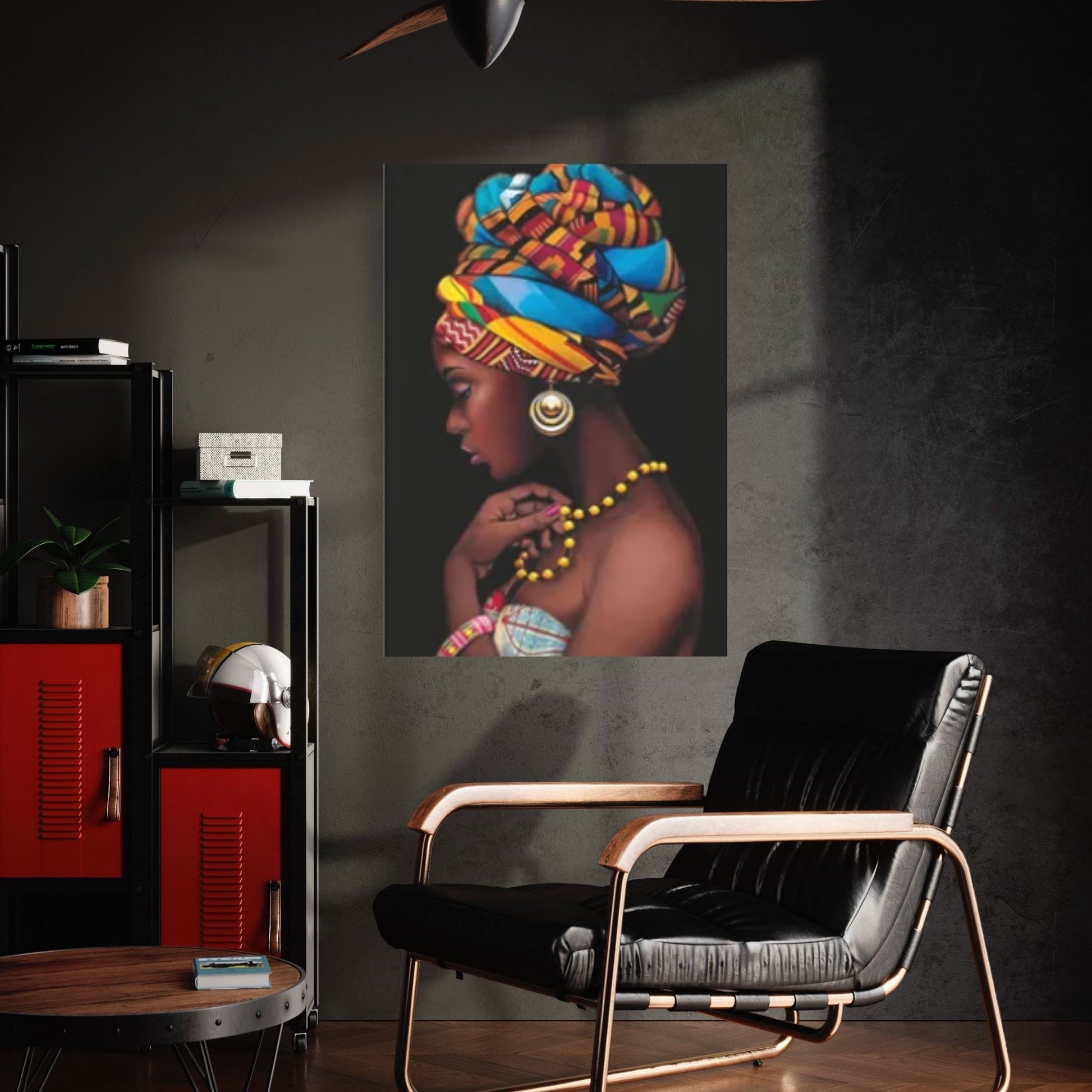 African Art Wall Decor, African Woman Makeup Wall Art, Abstract Canvas Art - Y Canvas