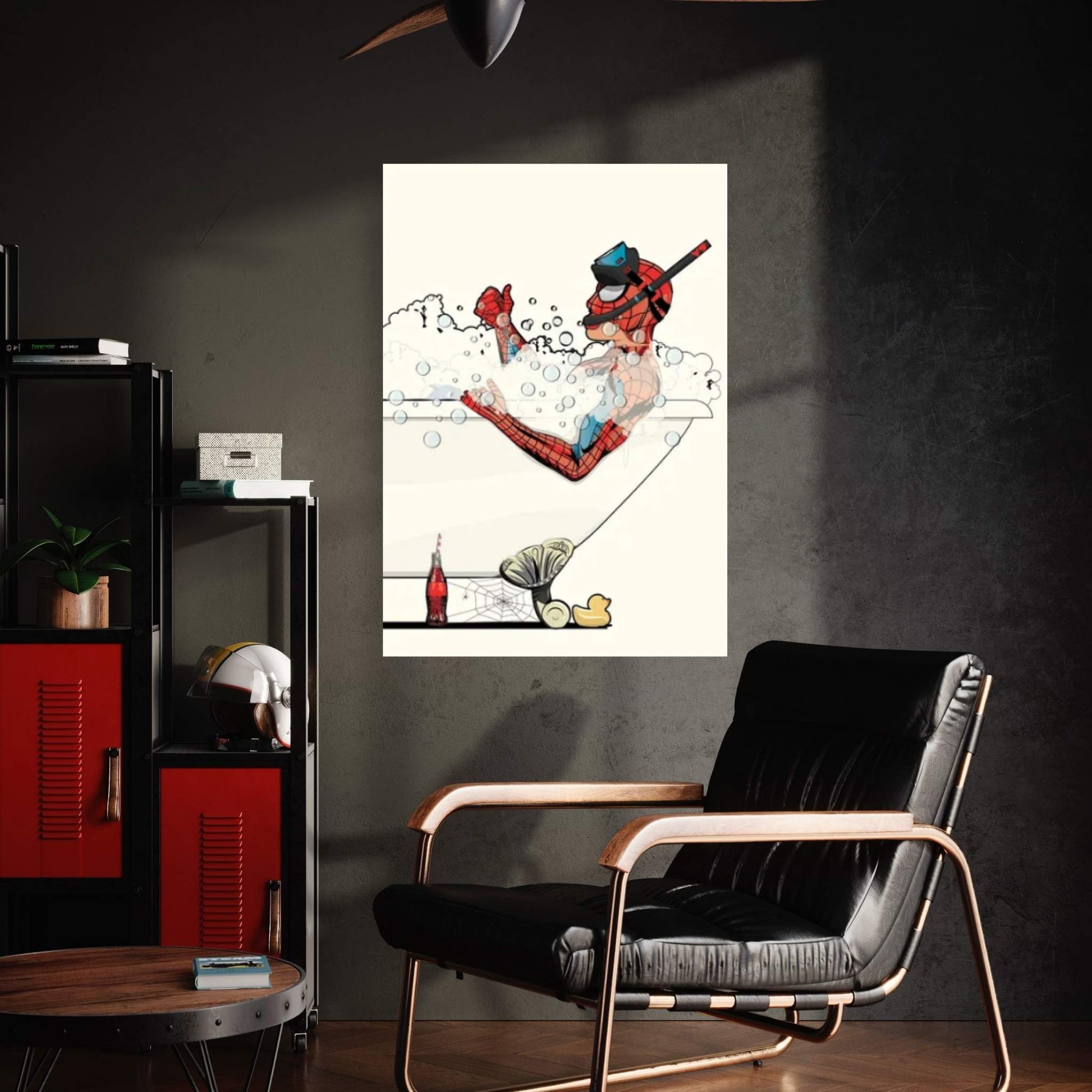 Spiderman Bath Canvas Wall Art - Y Canvas