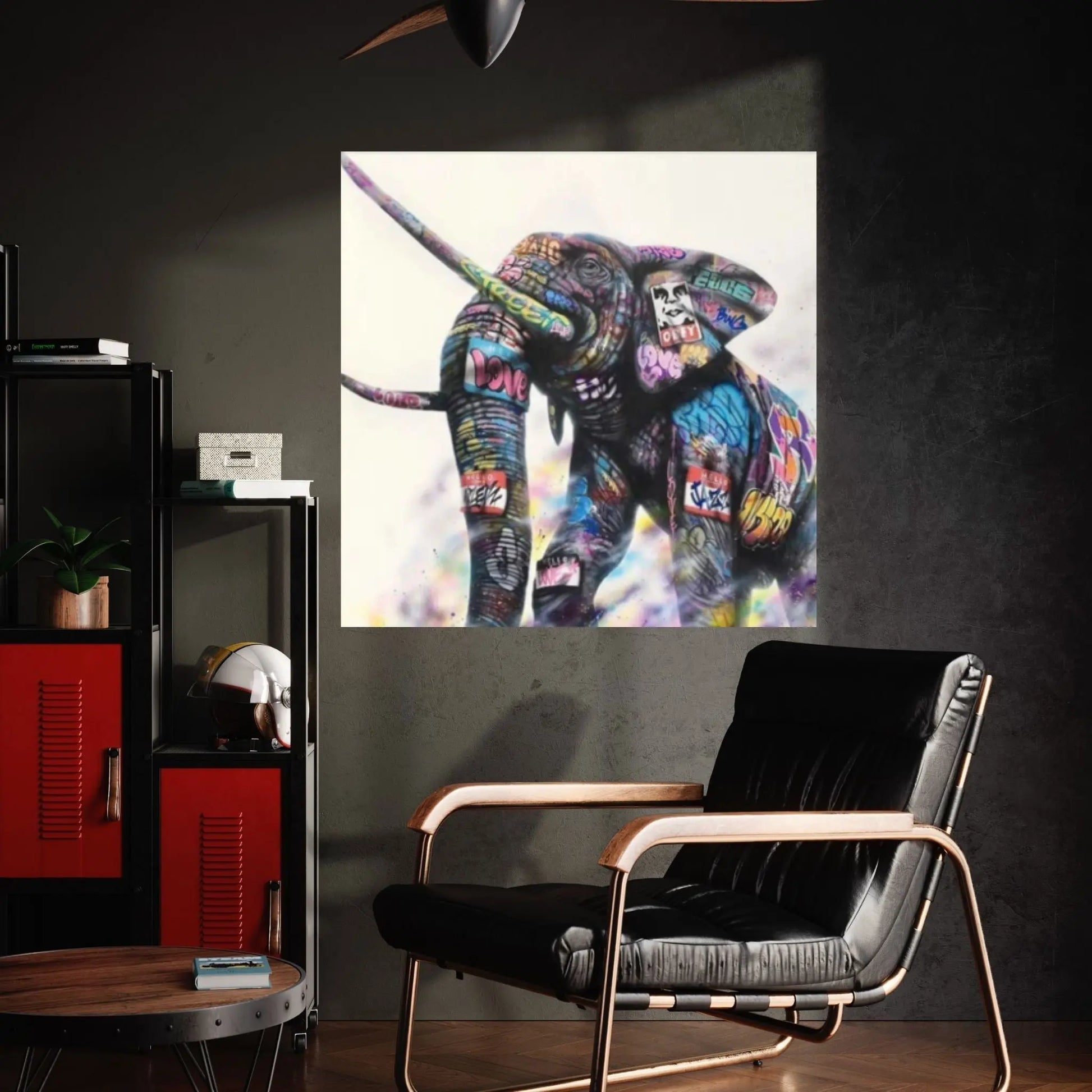 Banksy Canvas Wall Art,Banksy Street Art, Banksy Graffiti Poster, Banksy Elephant Canvas Art - Y Canvas