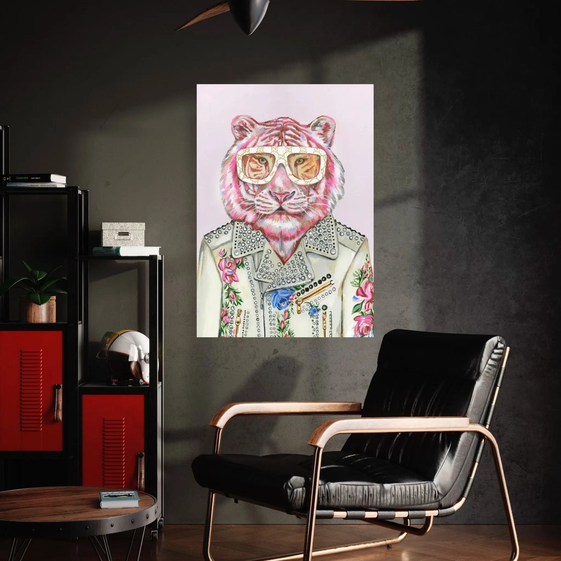 Gucci Pink Tiger Canvas Wall Art - Y Canvas