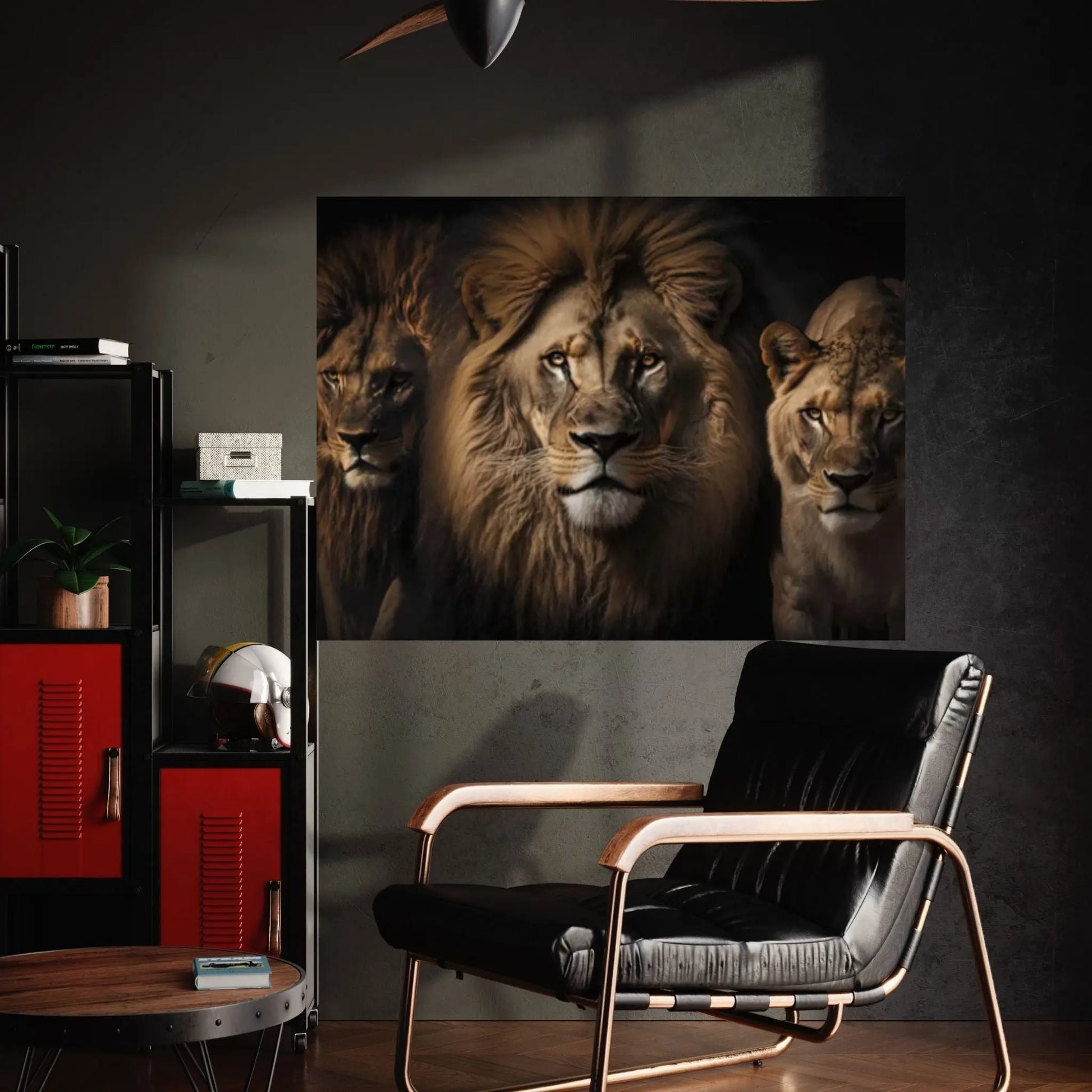 Lions and Father Canvas Wall Art Animal Wall Art - Y Canvas