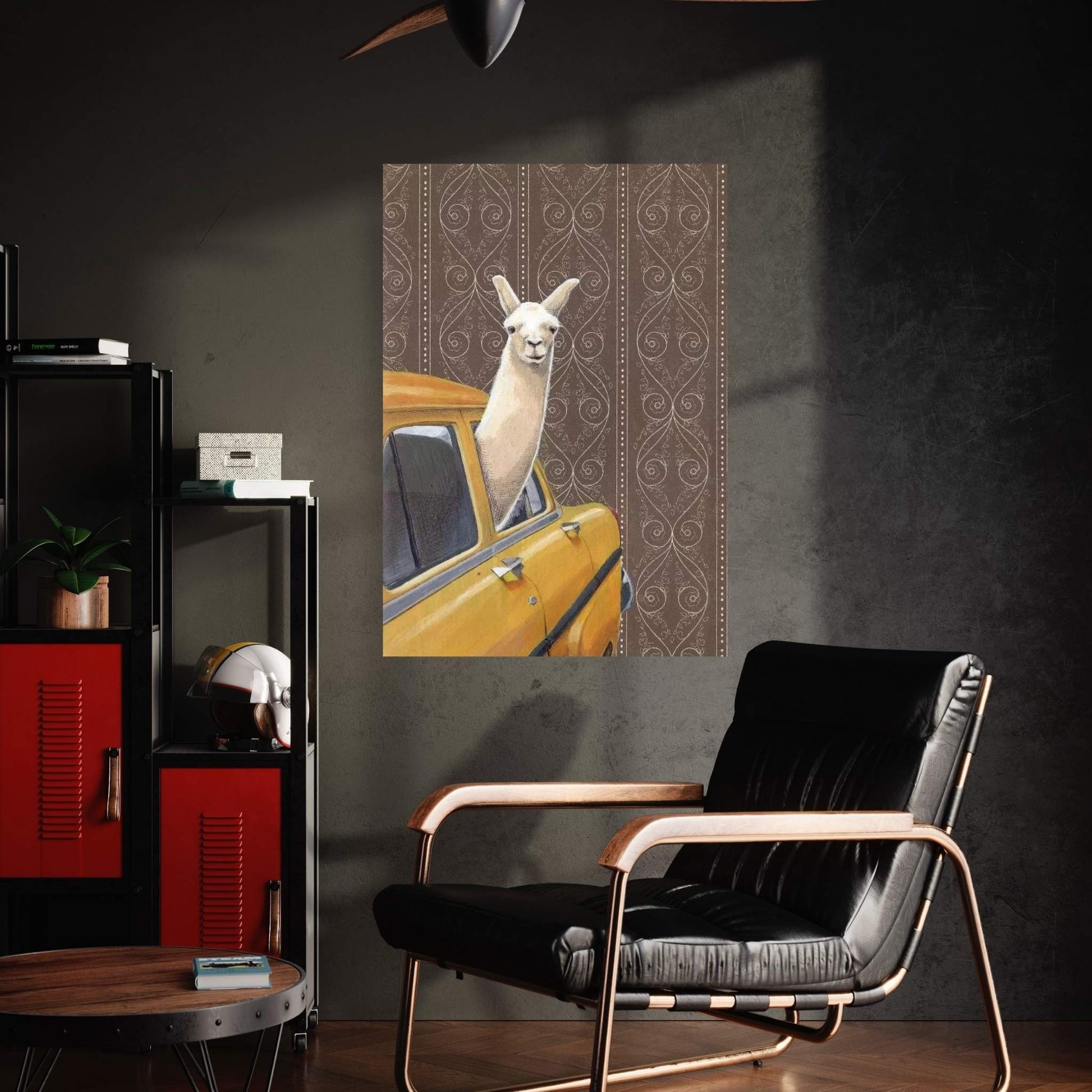 Taxin Llama Canvas Wall Art - Y Canvas