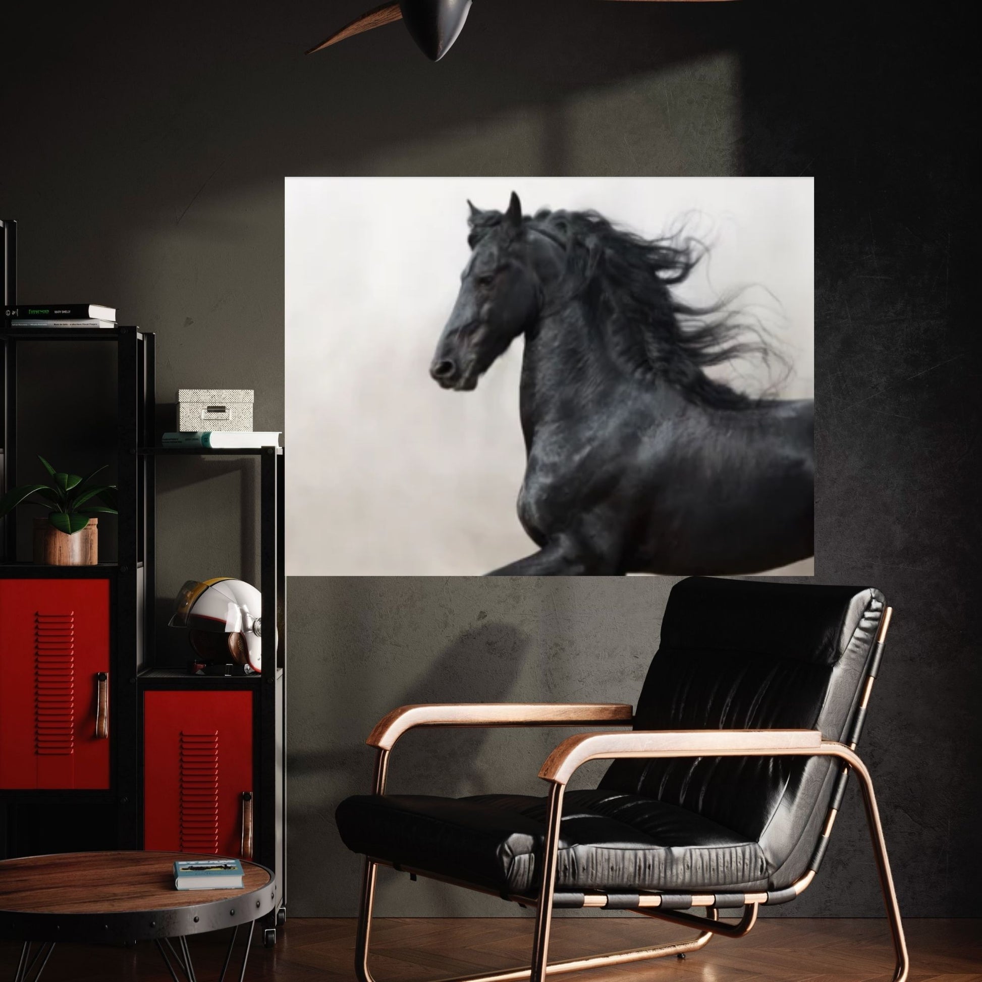 Black Horse Canvas Wall Art, Horse Print Animal Wall Art ,Horse Wall Art - Y Canvas