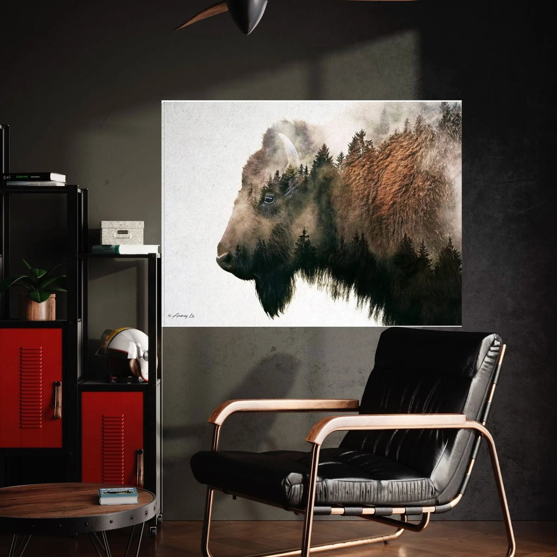 Bison Canvas Wall Art - Y Canvas