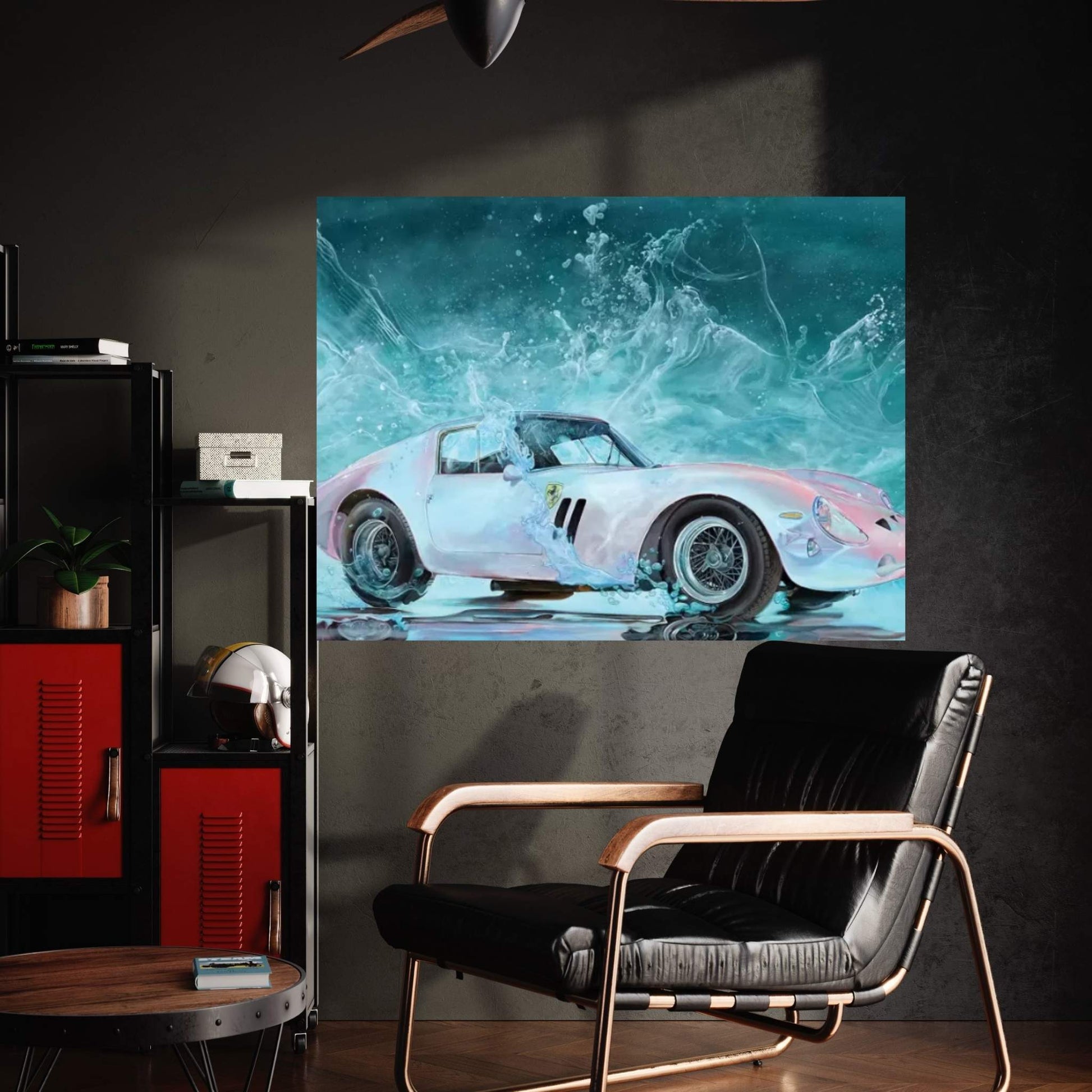 Pink Ferrari Canvas Wall Art - Y Canvas