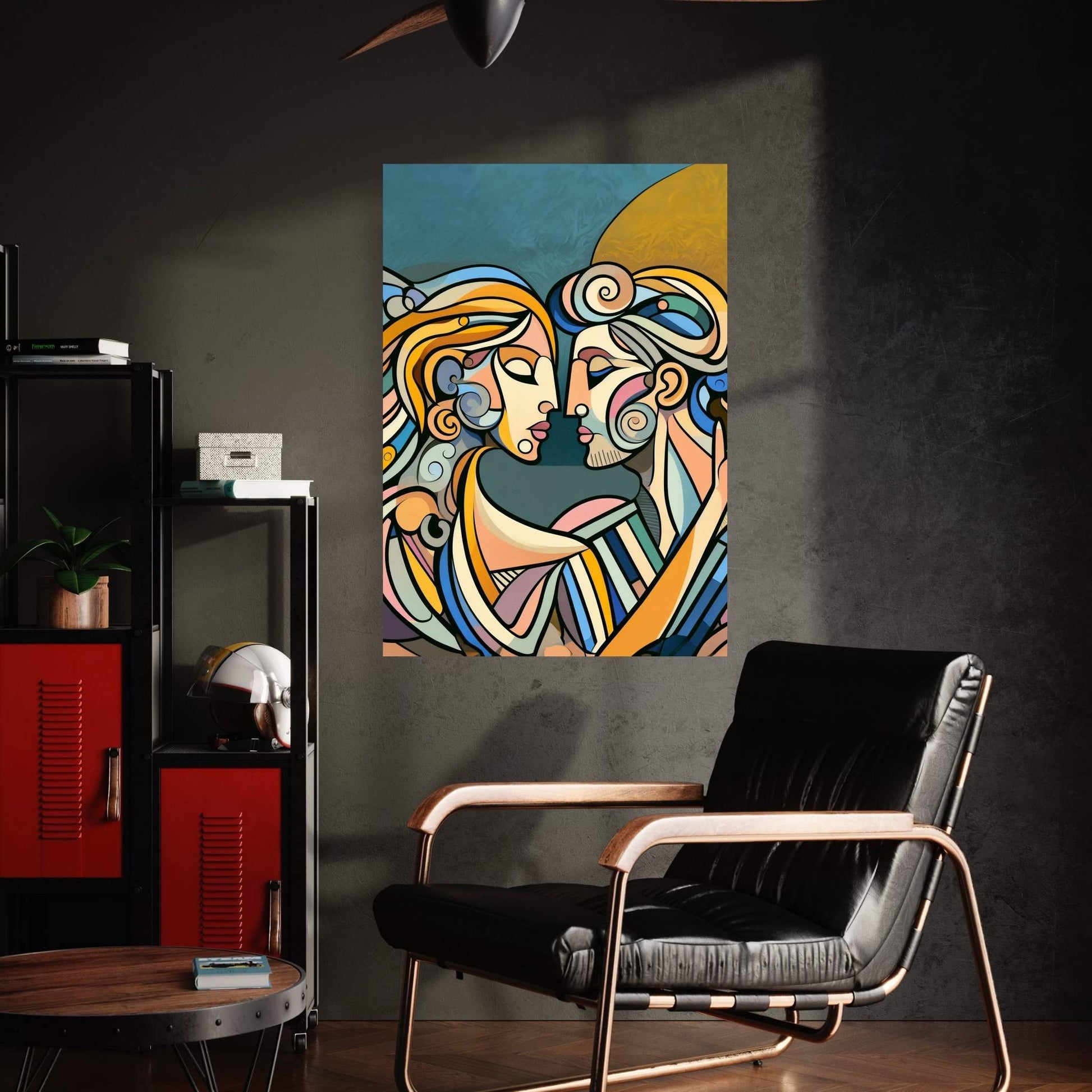 Love Couple Picasso Style Canvas Wall Art - Y Canvas