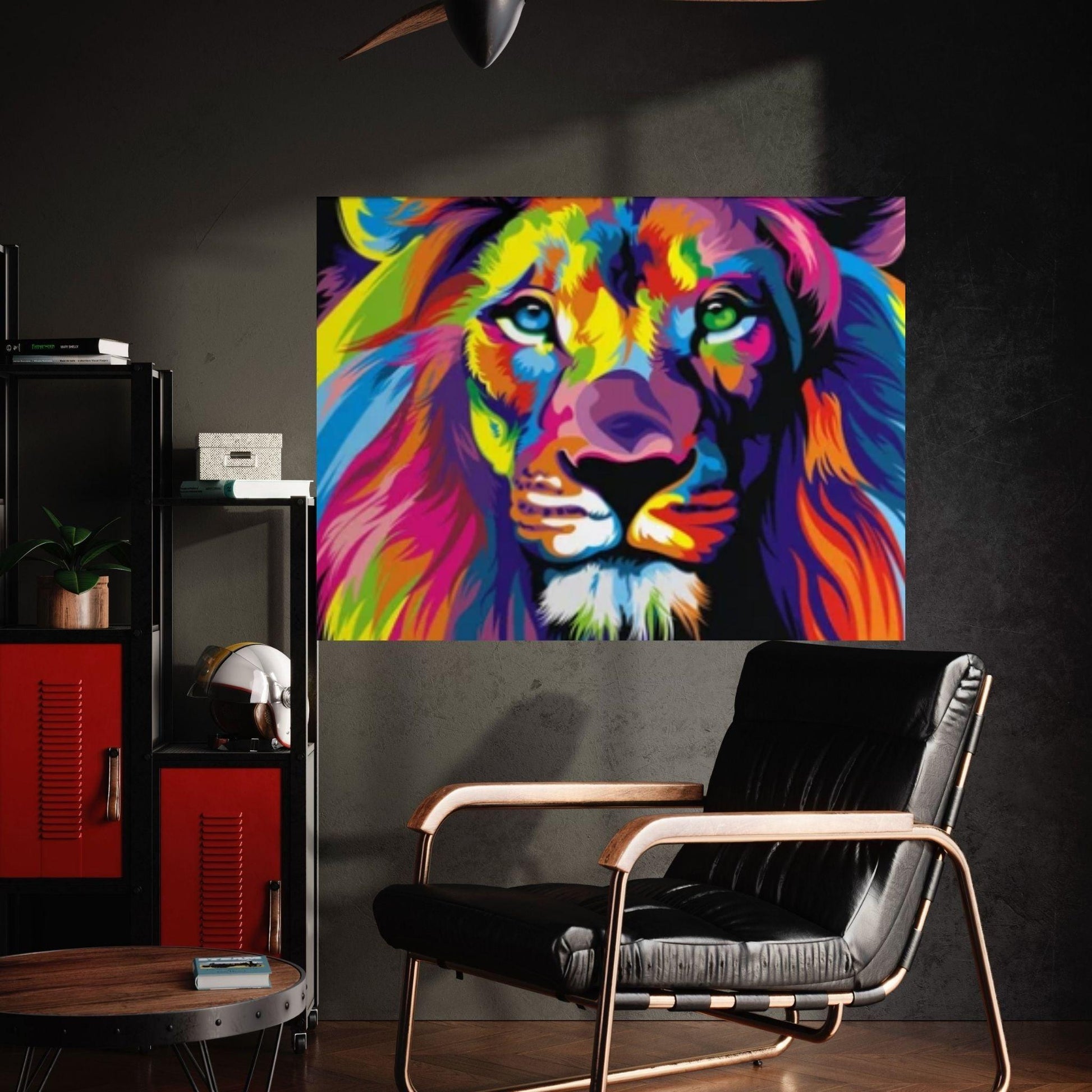 Lion Canvas Wall Art, Canvas Watercolor Home Decoration, Abstract Lion Painting Living Room Lion Art - Y Canvas