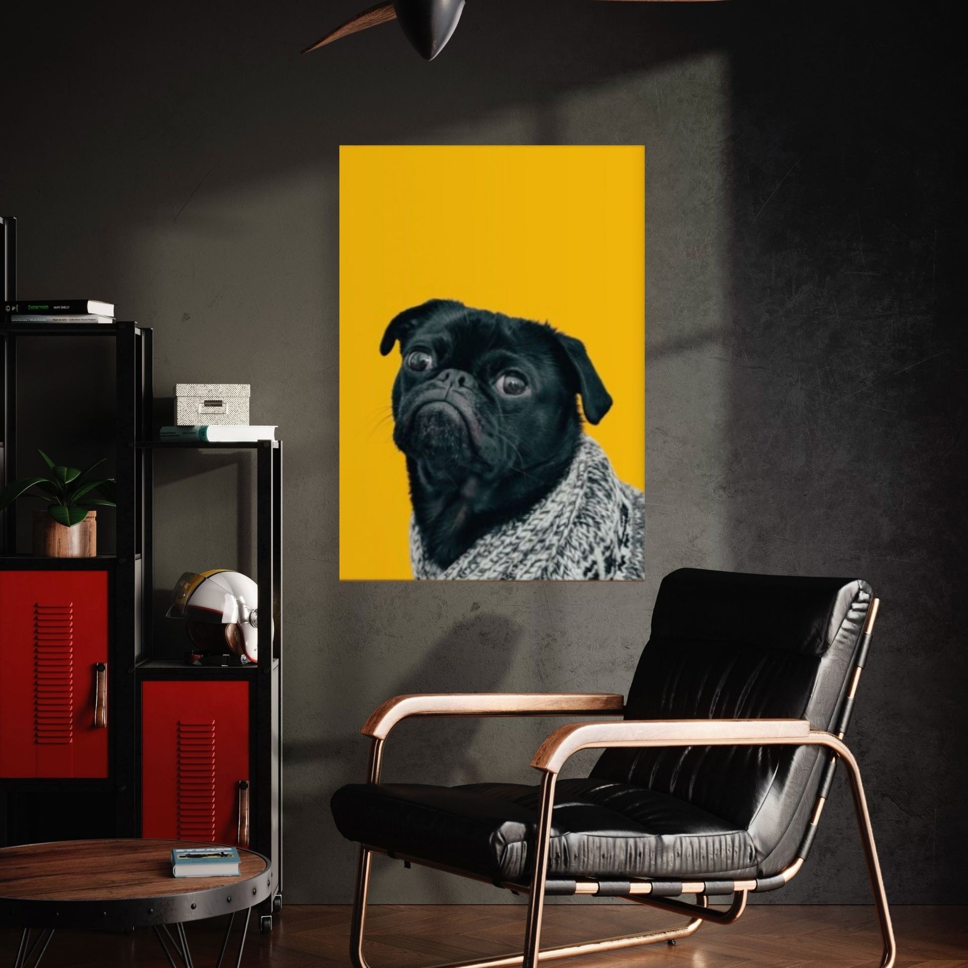 Pop Art Pug Dog Canvas Print Wall Art, Fanny Retro Art - Y Canvas