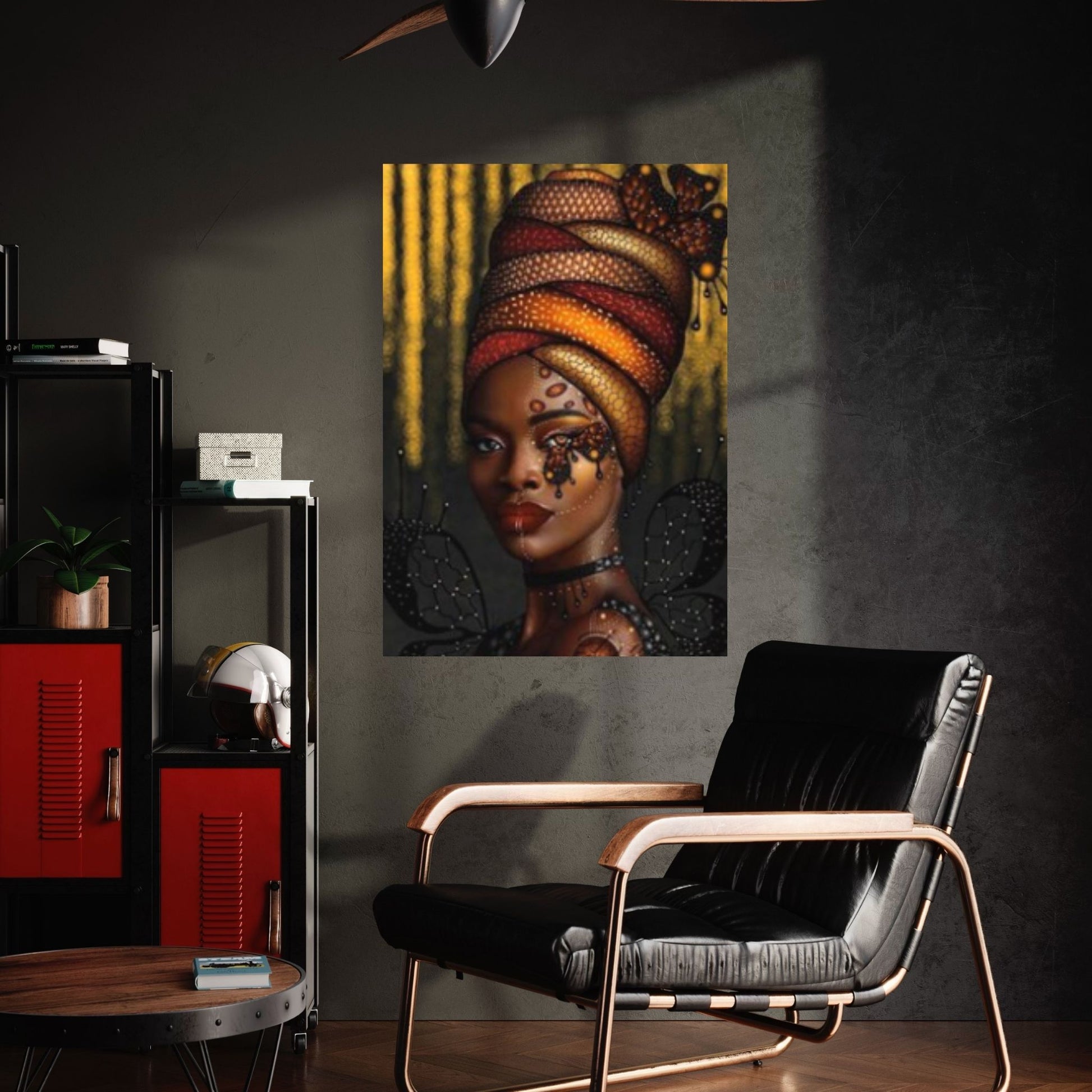 African Art Wall Decor, African Woman Makeup Wall Art, Abstract Canvas Art - Y Canvas