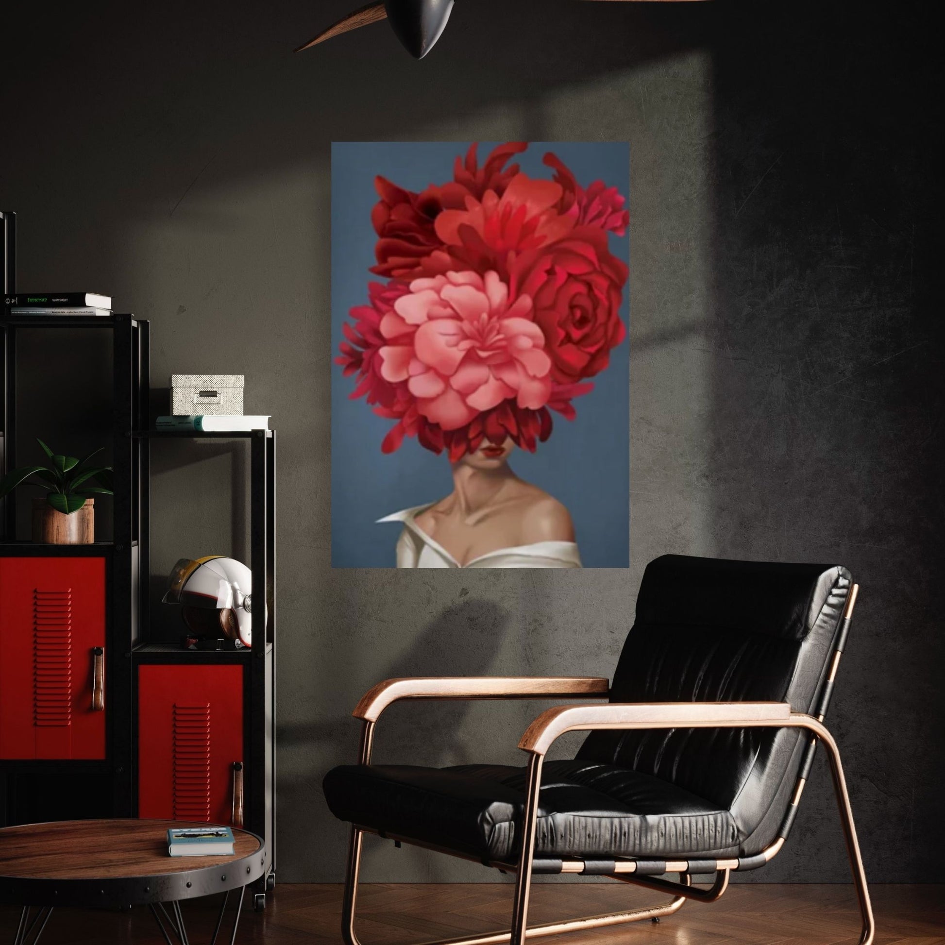 Woman with Red Roses Canvas Art - Y Canvas