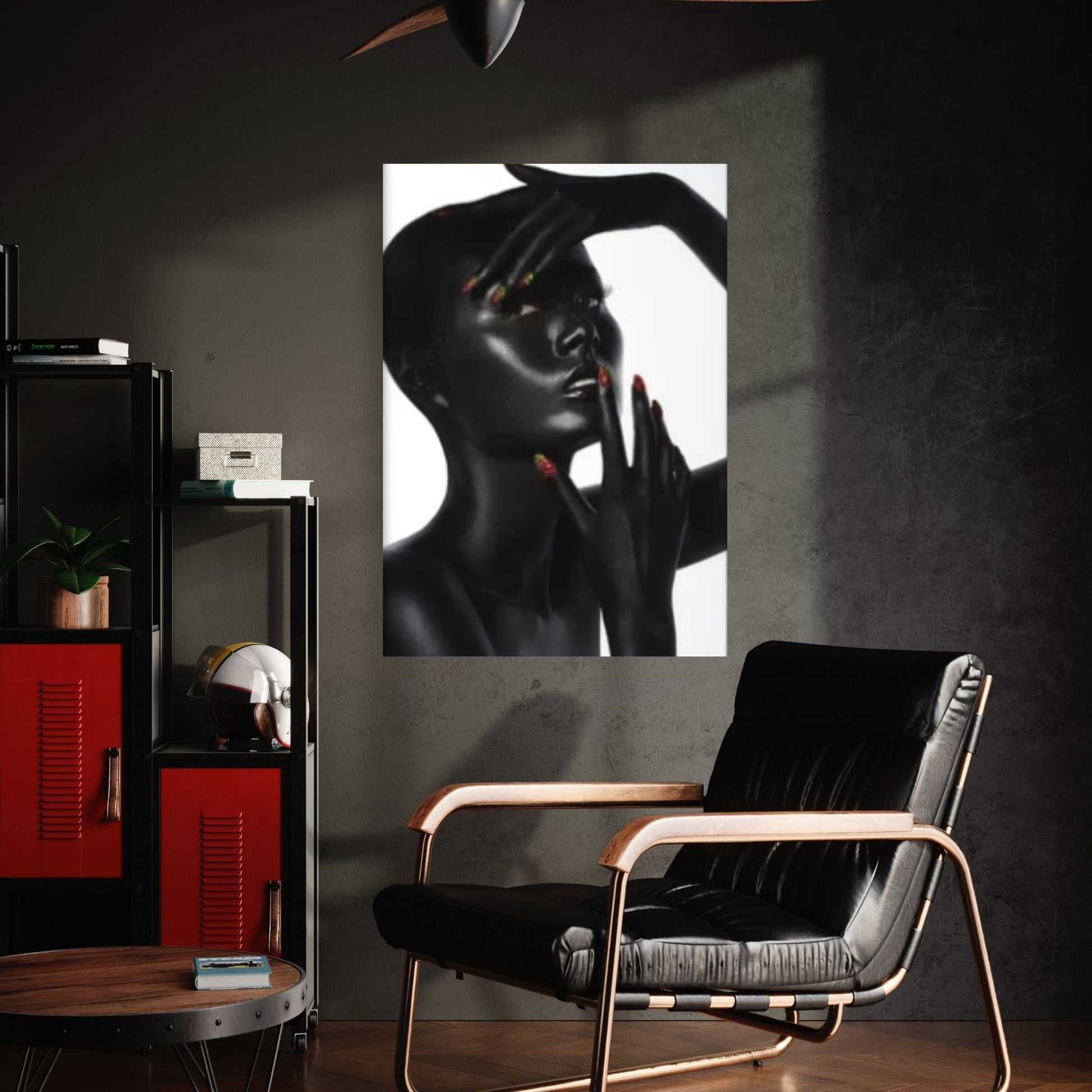 Black and Gold African Nude Woman, Scandinavian Wall Art Picture for Living Room - Y Canvas