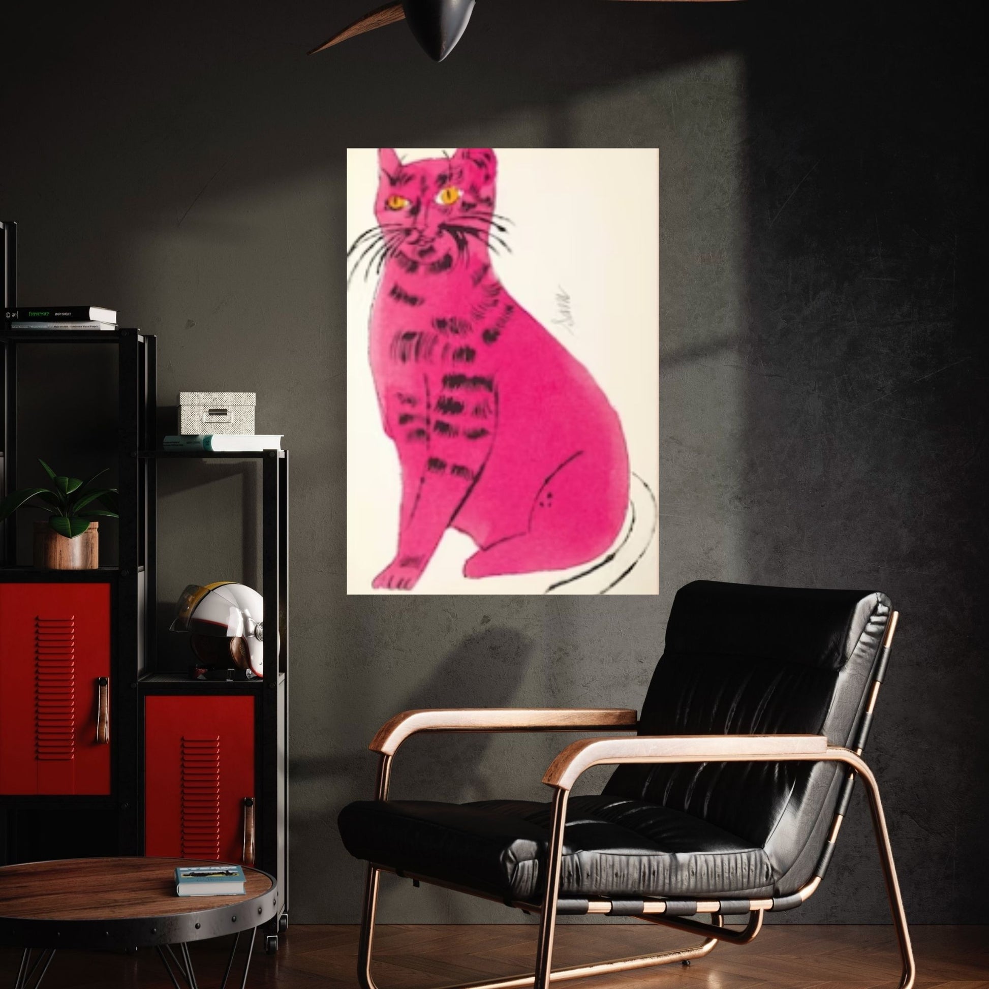 Andy Warhol Pink Cat Pop Art Canvas Wall Art, Cat Sam poster, Cat Print, Contemporary Art Print - Y Canvas