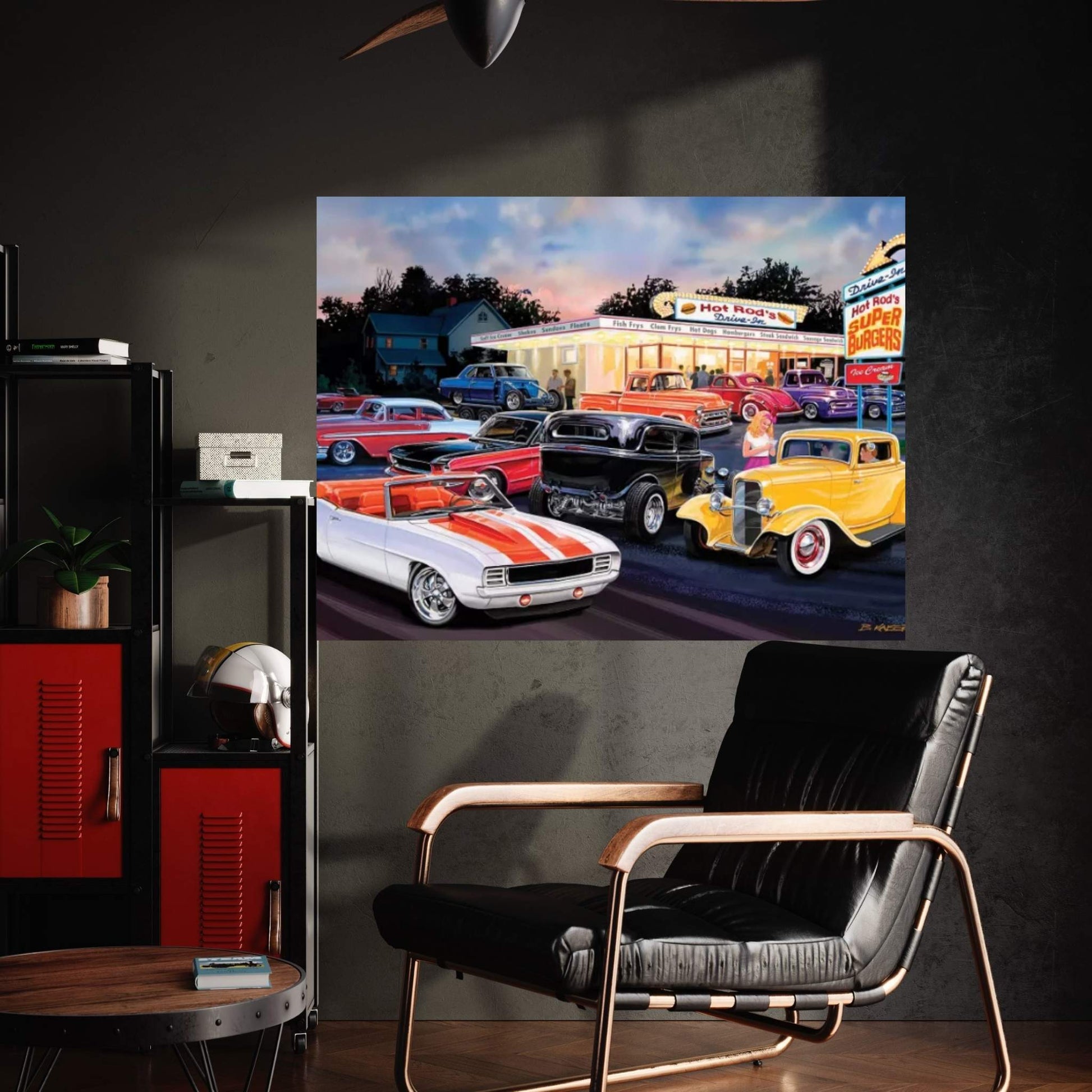 Hot Rod Drive-In I Canvas Wall Art - Y Canvas