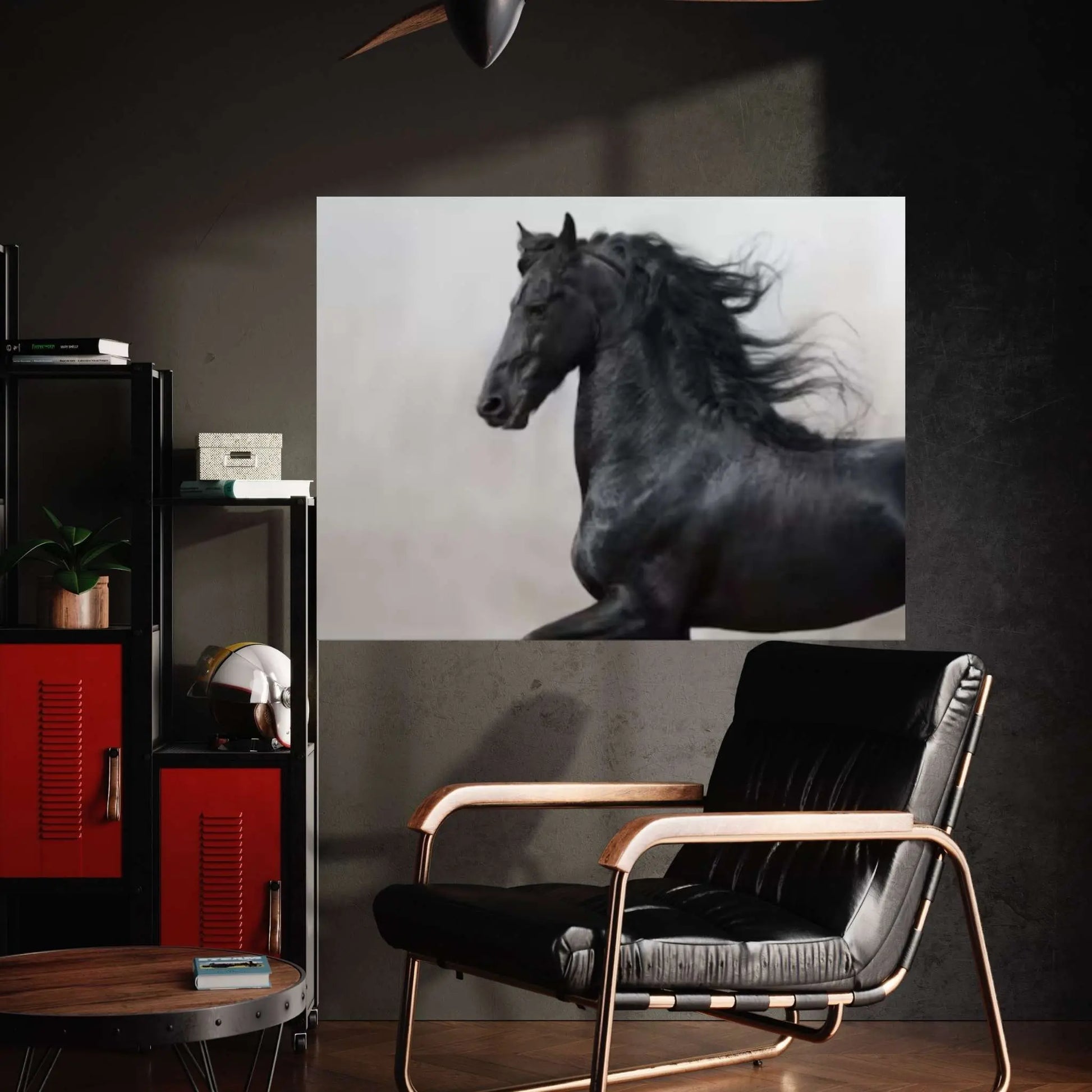 Large Black Horse Print Poster Canvas Art Animal Art Horse Wall Art Horse Wall Decor - Y Canvas