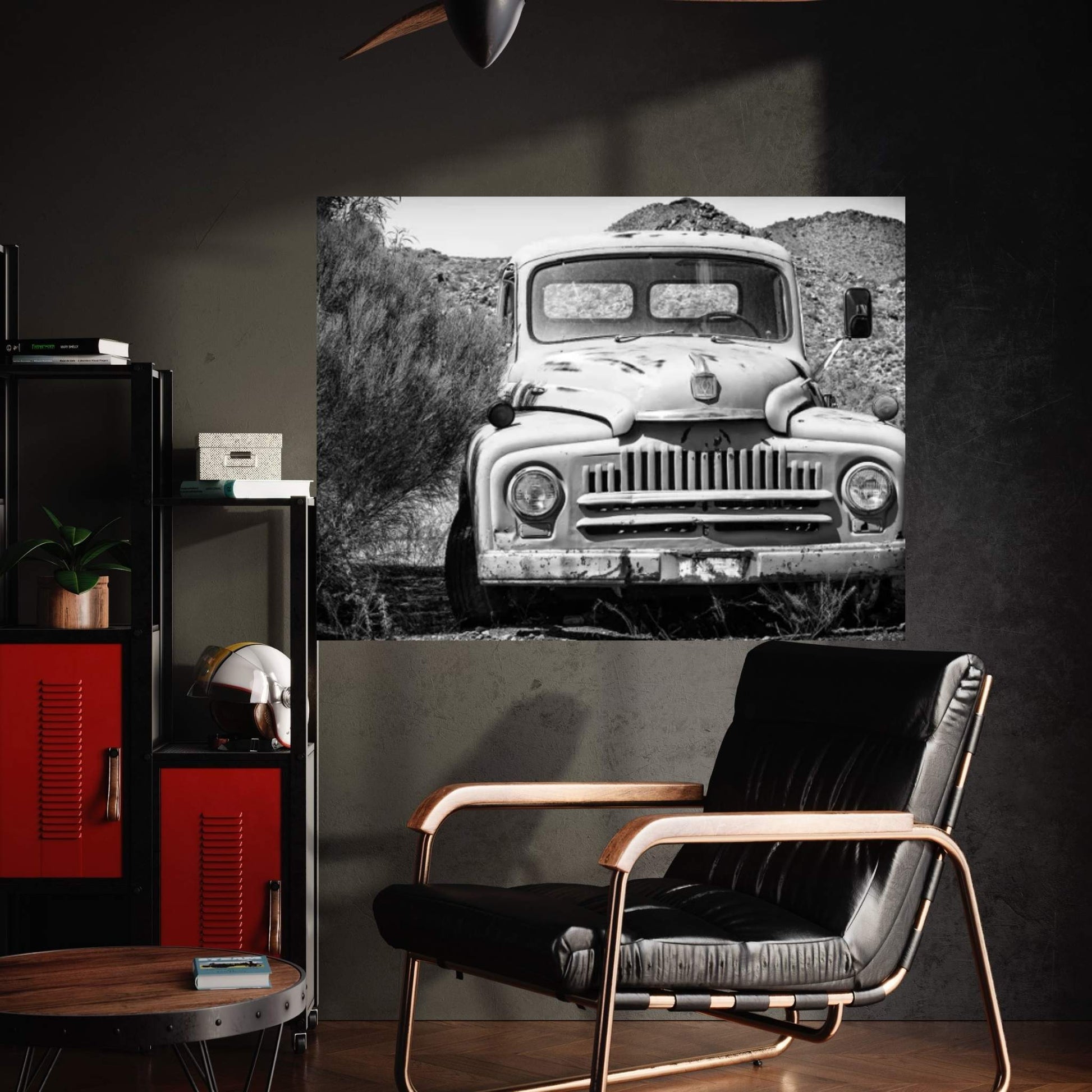 Black Arizona Series - Old Truck Canvas Wall Art - Y Canvas