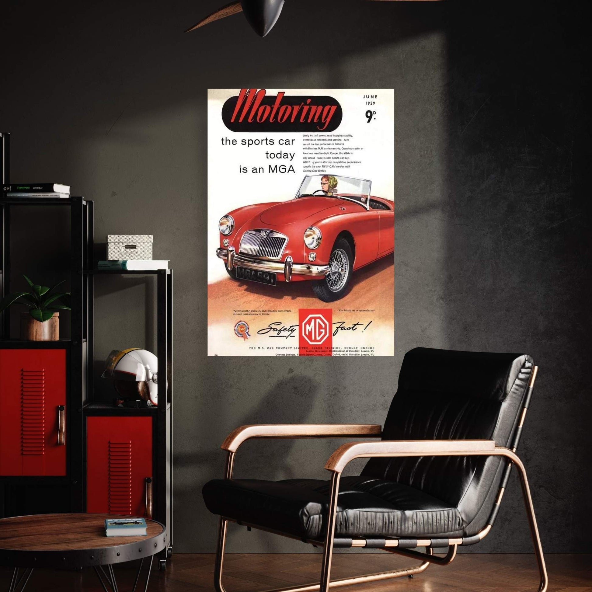 1950s MG Convertible Magazine Advert Canvas Wall Art - Y Canvas