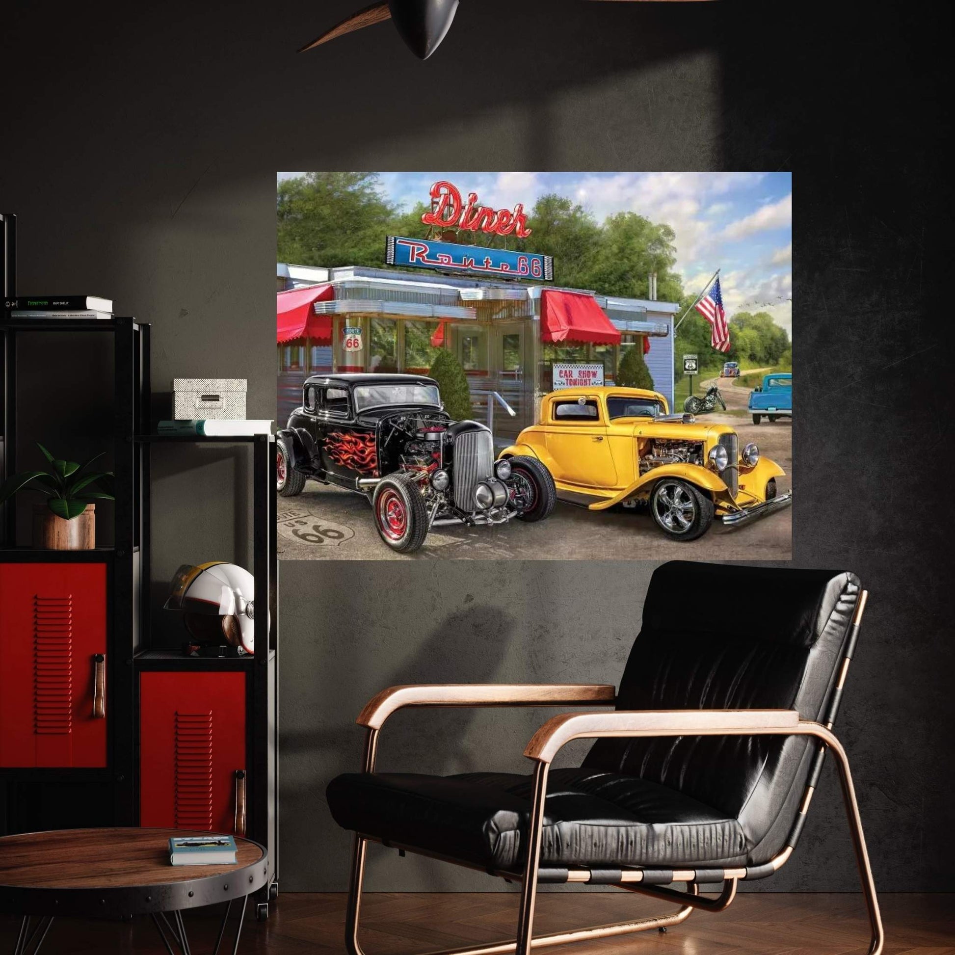 Nostalgic America Diner Canvas Wall Art - Y Canvas