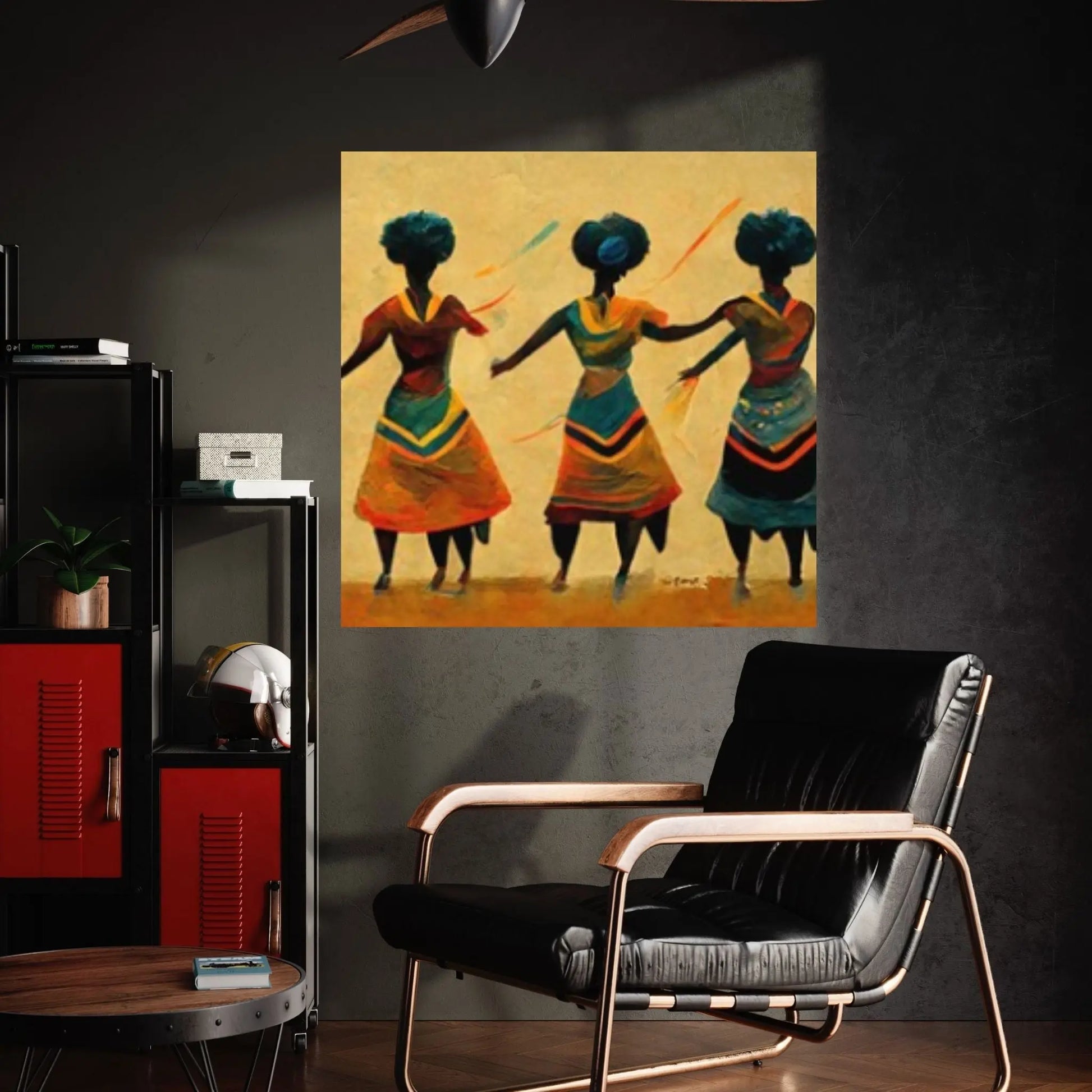 African Women Dancing, Woman Silhouette, African Woman Canvas Wall Art, Wall Art Canvas, Woman Painting - Y Canvas