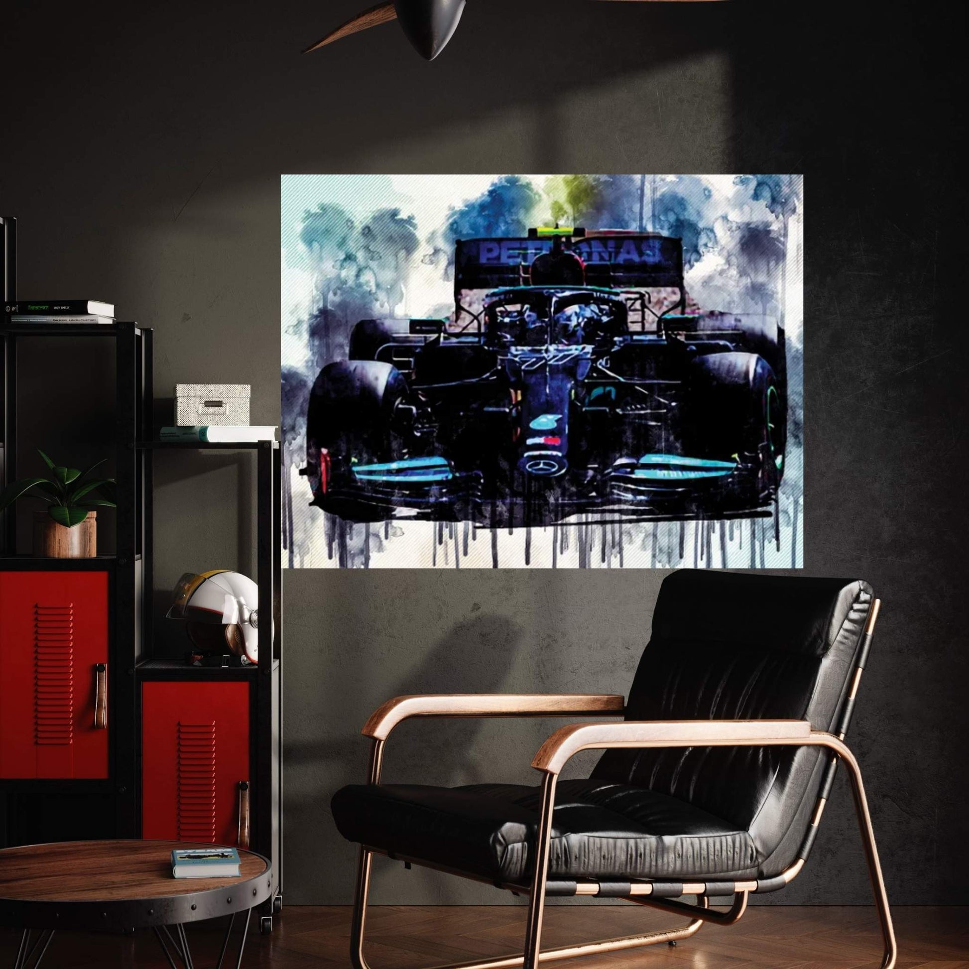 Valtteri Bottas Raceway 2021 Mercedes-Amg F1 W12 Mercedes-Amg Petronas Formula One Team British Racing Drivers Formula 1 F1 Canvas Wall Art - Y Canvas