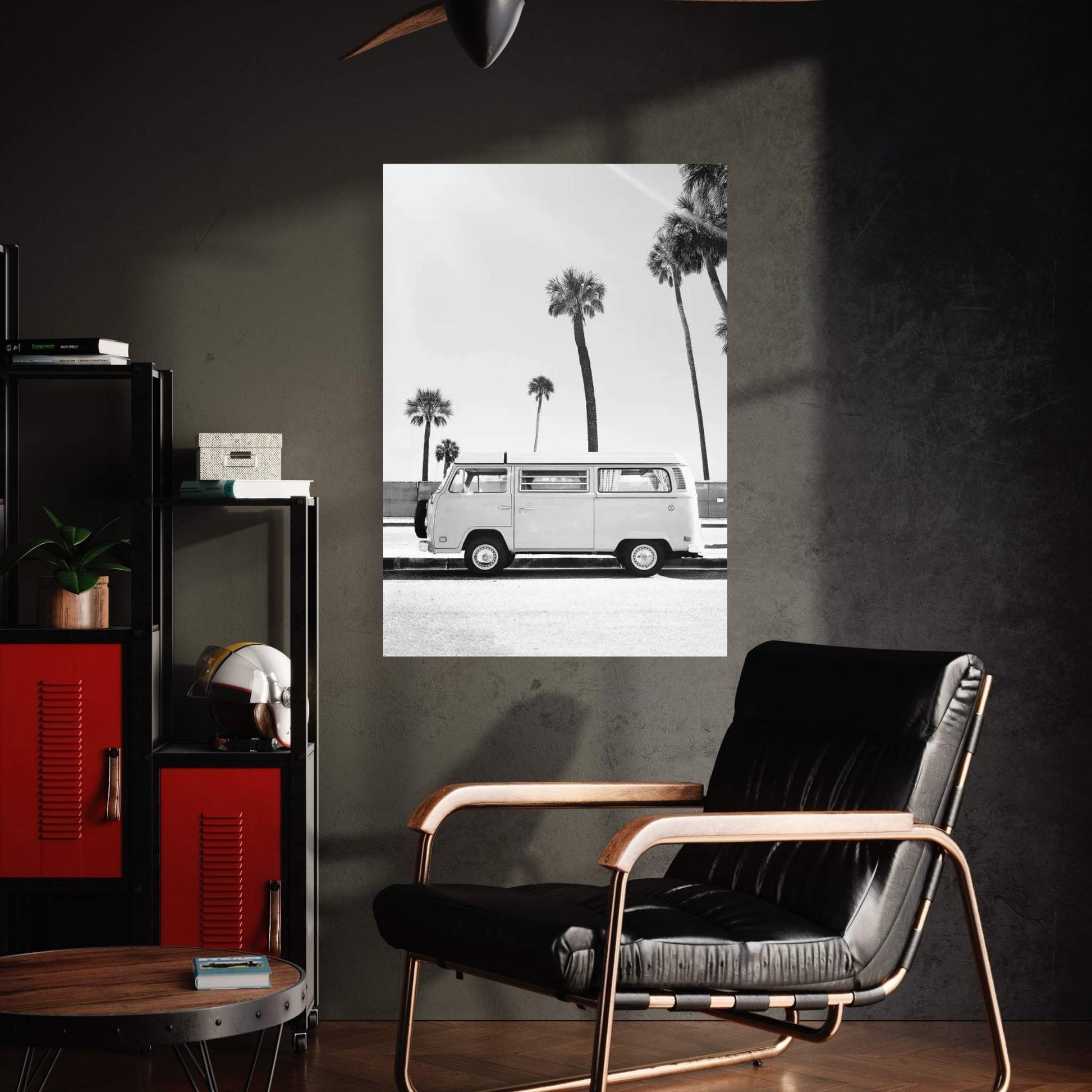 Van In Black & White Canvas Wall Art - Y Canvas