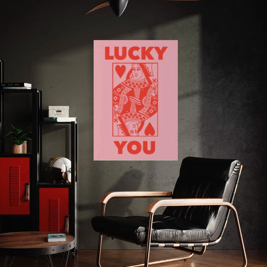 Trendy Retro wall art, Lucky You Canvas Wall Art Print, Trendy Wall Art - Y Canvas