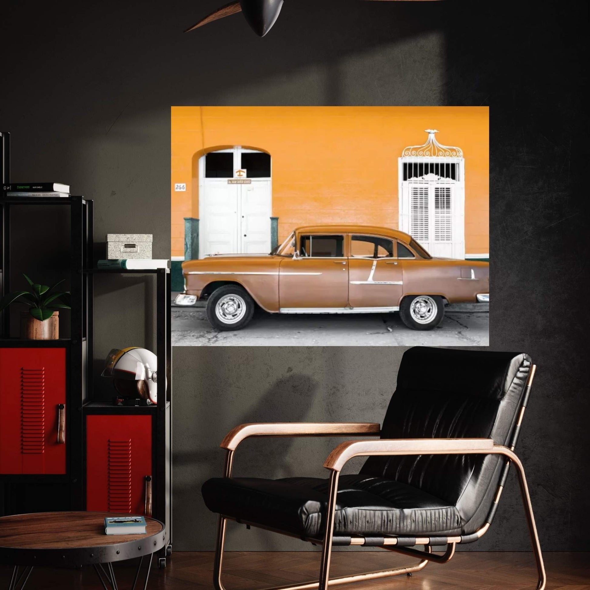 Old Orange Car Canvas Wall Art - Y Canvas