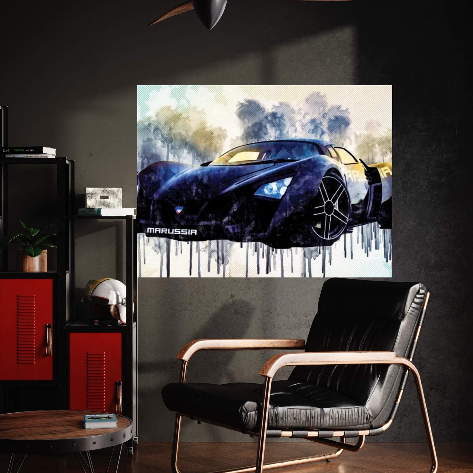 Marussia B2 Russian Hypercar Black Sports Marussia Motors Canvas Wall Art - Y Canvas