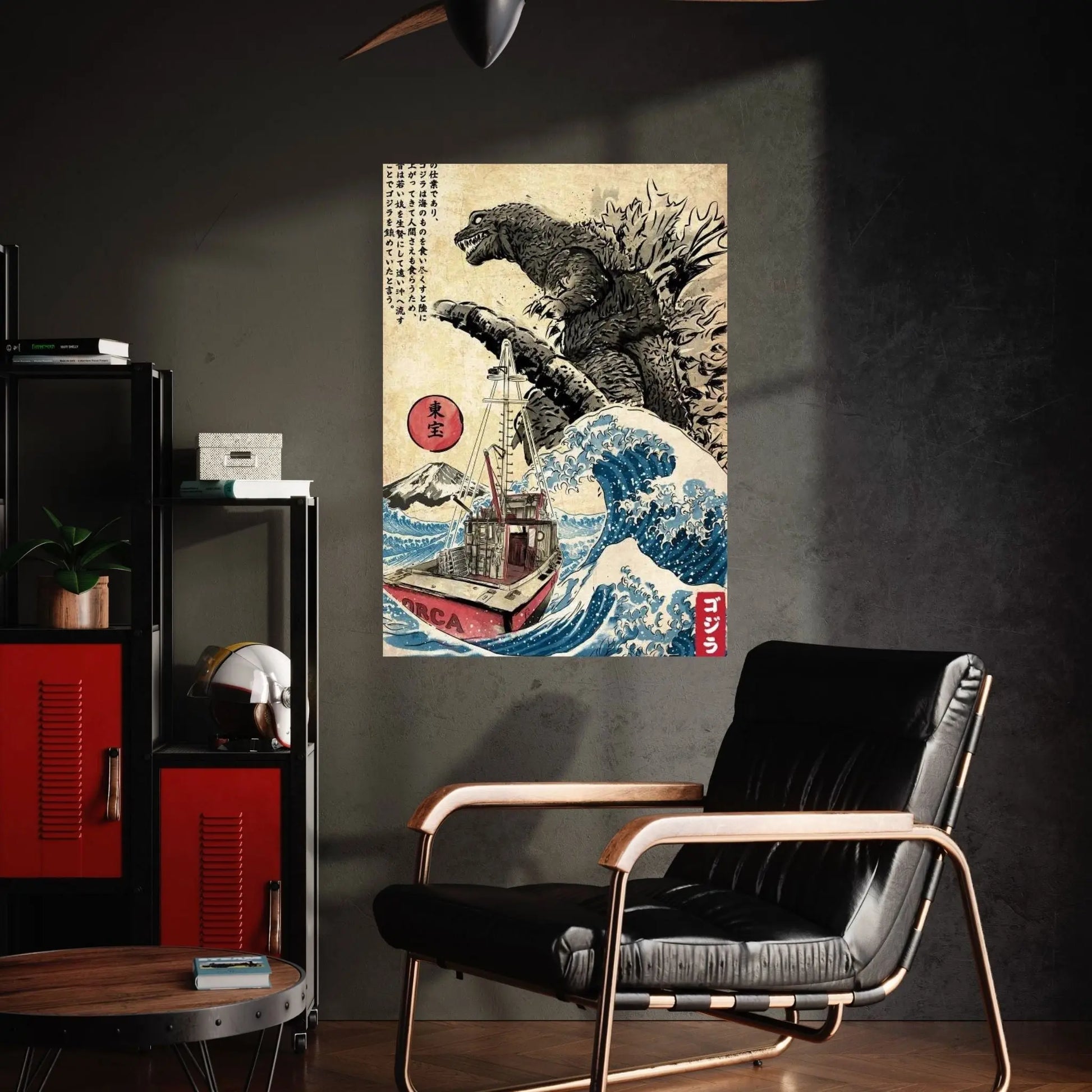 Orca In Japan Woodblock Canvas Wall Art - Y Canvas