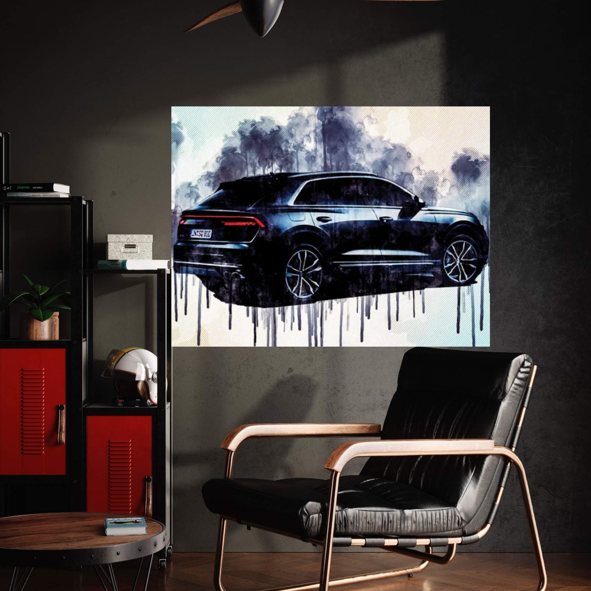 2020 Audi Sq8 Rear View Exterior Gray Suv Canvas Wall Art - Y Canvas