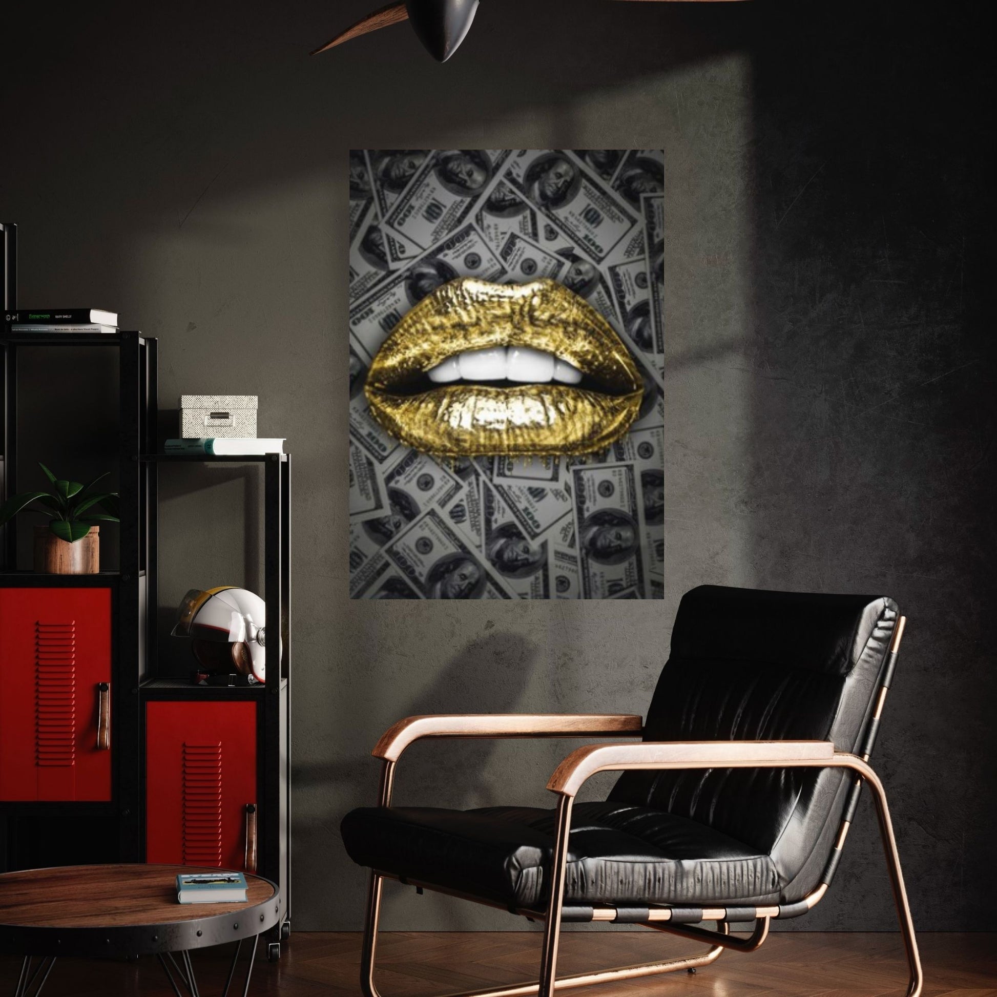 Sexy Lips Abstract Lips Dollar Background Canvas Wall Art, Nordic Pop Poster - Y Canvas