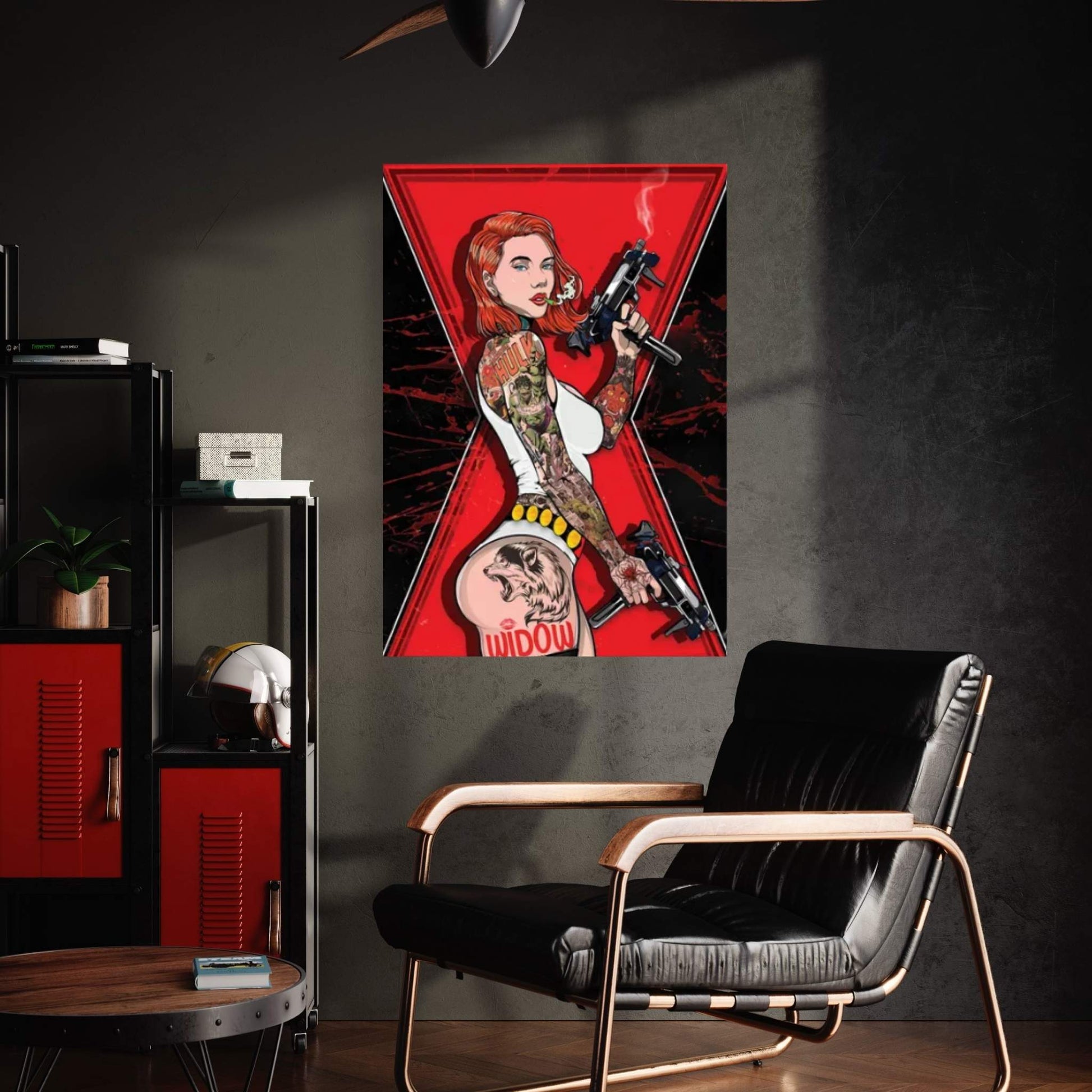 Black Widow Canvas Wall Art - Y Canvas