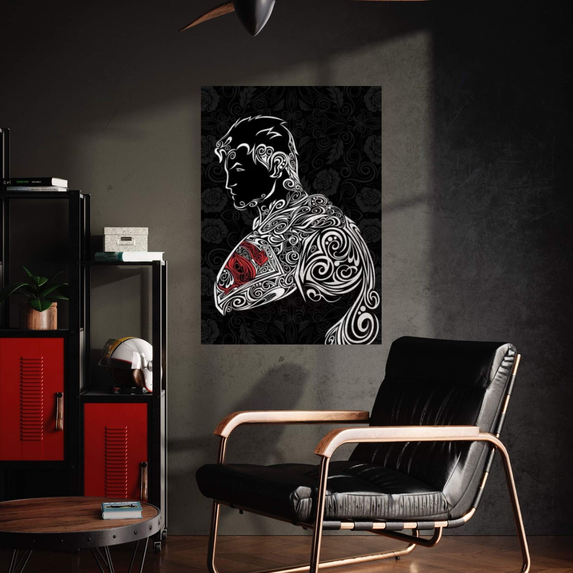 The Man of Carbon Steel in Black Canvas Wall Art - Y Canvas