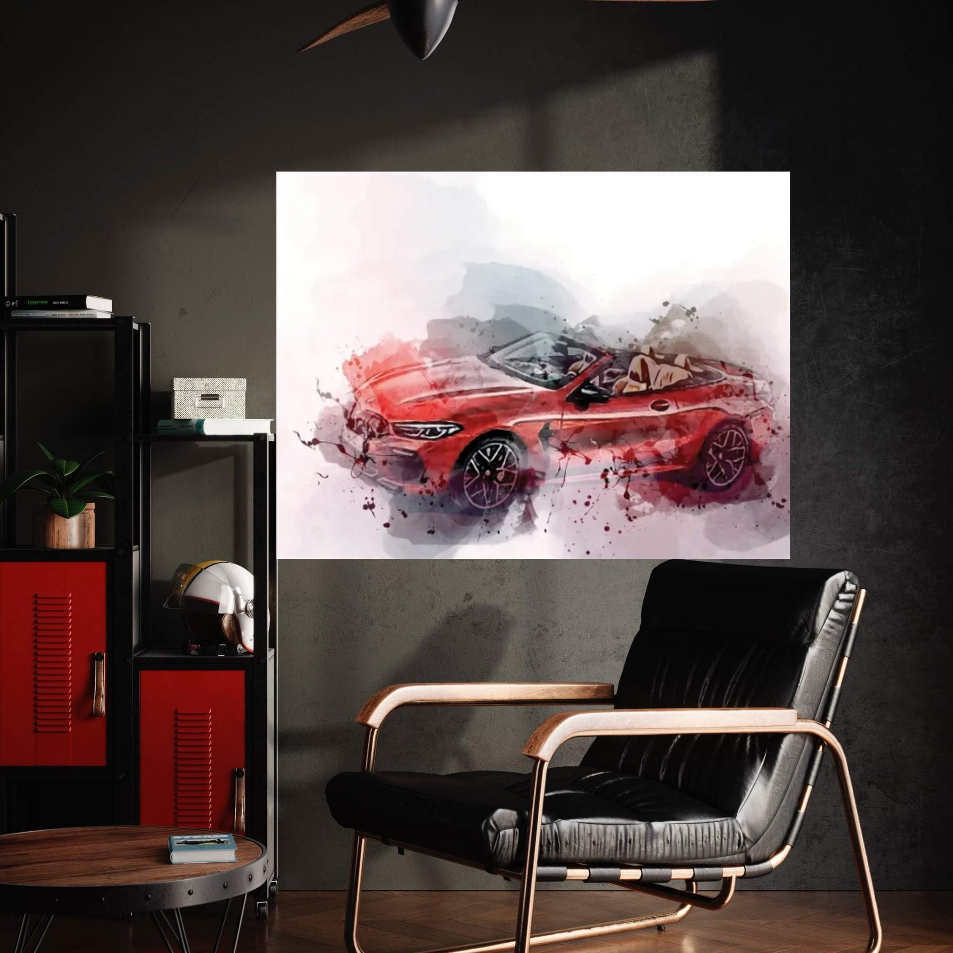 BMW M8 Competition Cabrio Red Cabriolet 2022 Canvas Wall Art - Y Canvas