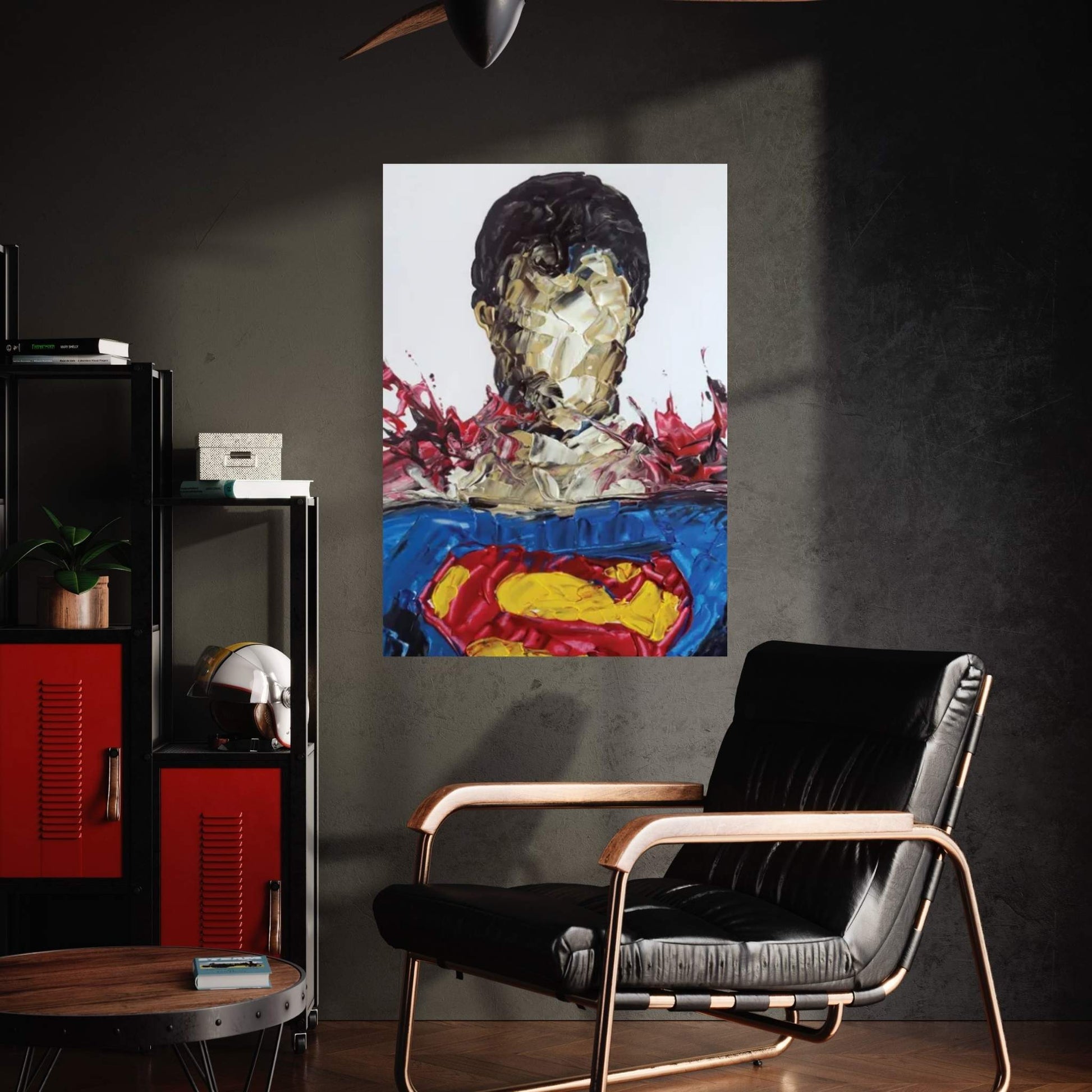 Superman Abstract Canvas Wall Art - Y Canvas