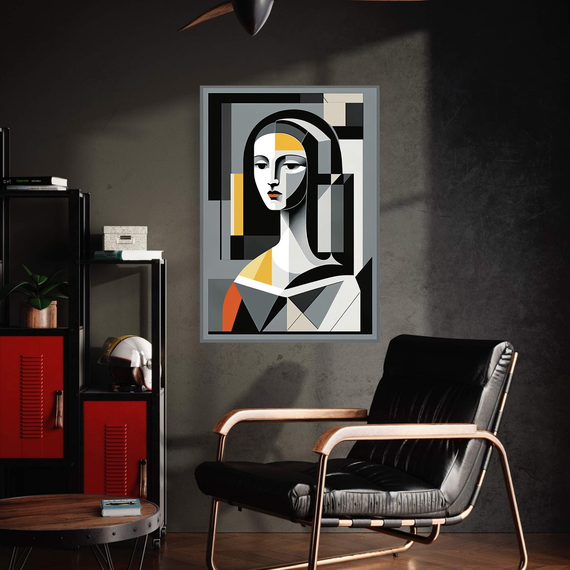 Modern Mona Lisa Picasso Style Reproduction Modern Abstract Canvas Wall Art - Y Canvas