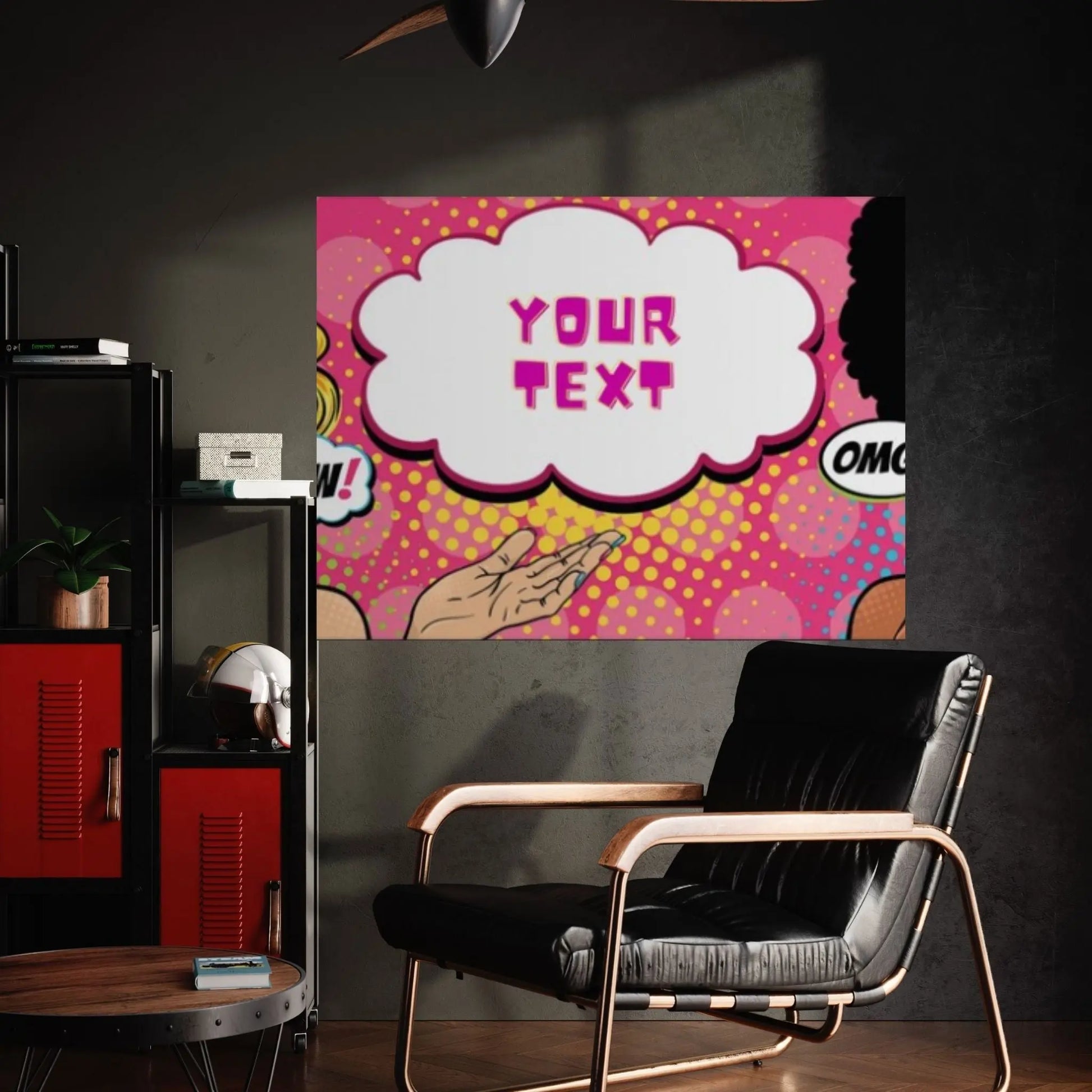 Customize Youre Text Here Pop Art Woman Wall Art, Comic Pop Art, Retro Comic - Y Canvas