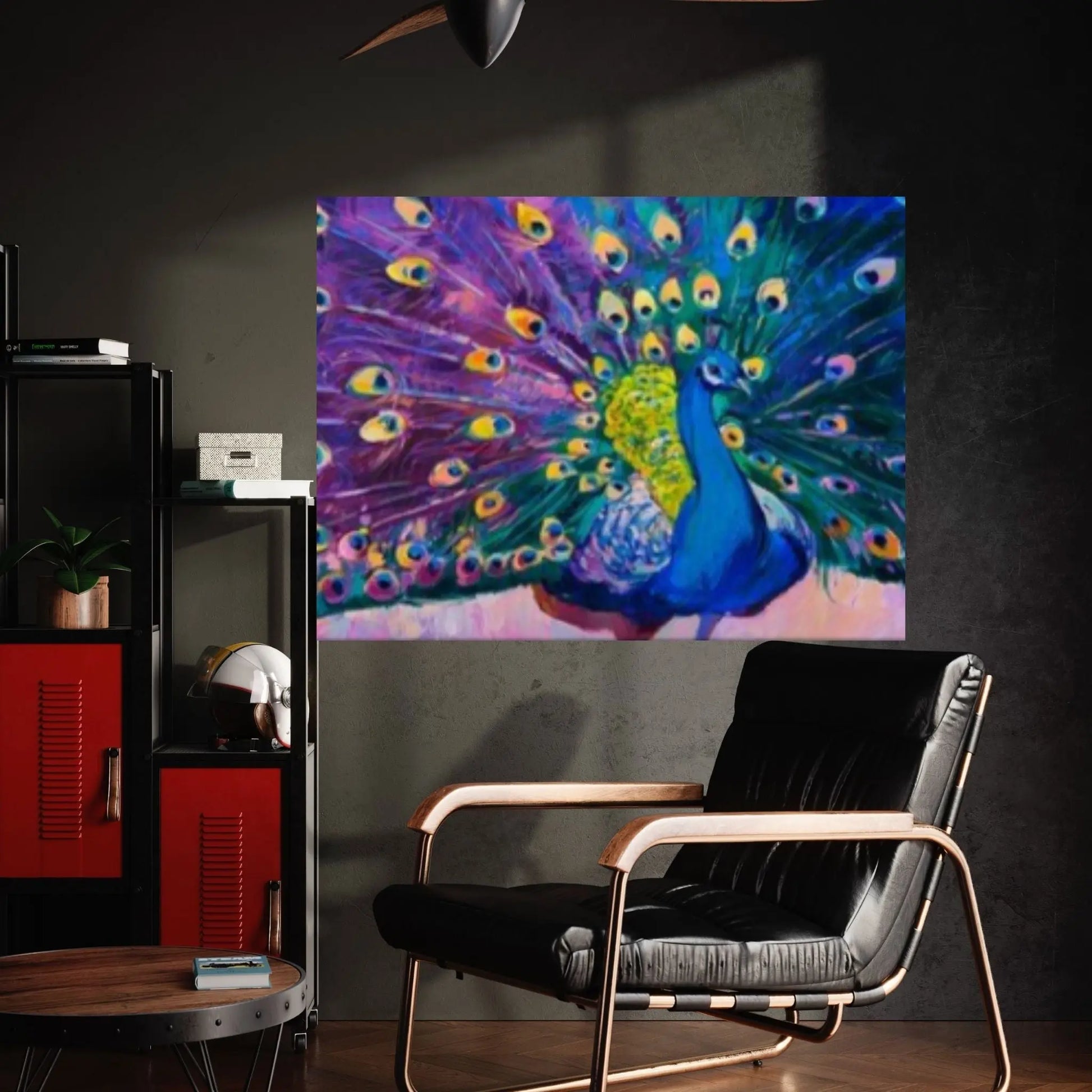 Painting Style Art Canvas Colorful Peacock Feather Animal Art Canvas Wall Art - Y Canvas