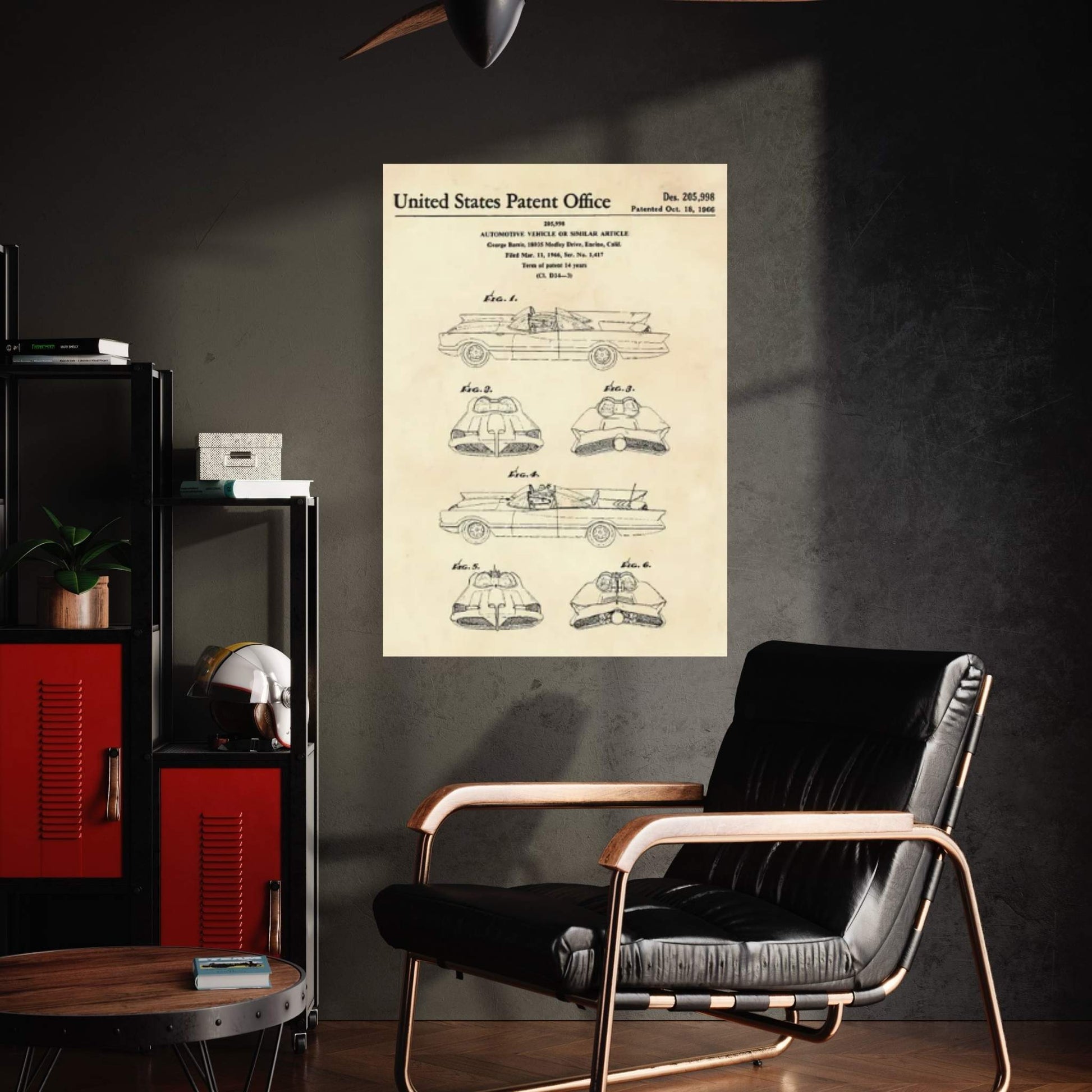 Batmobile Patent II Canvas Wall Art - Y Canvas