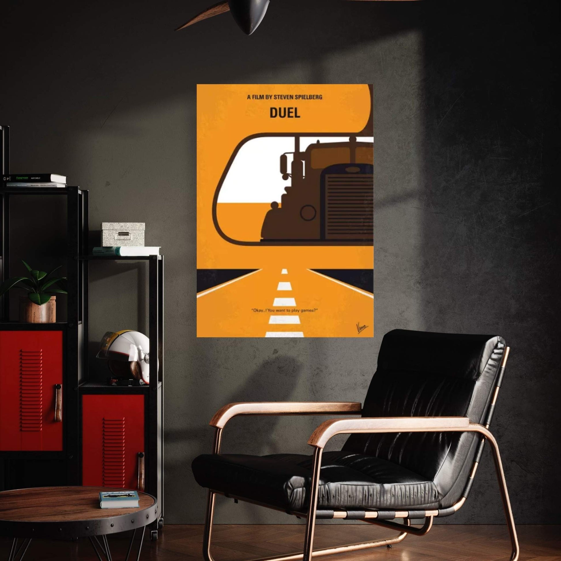 Duel Minimal Movie Poster Canvas Wall Art - Y Canvas