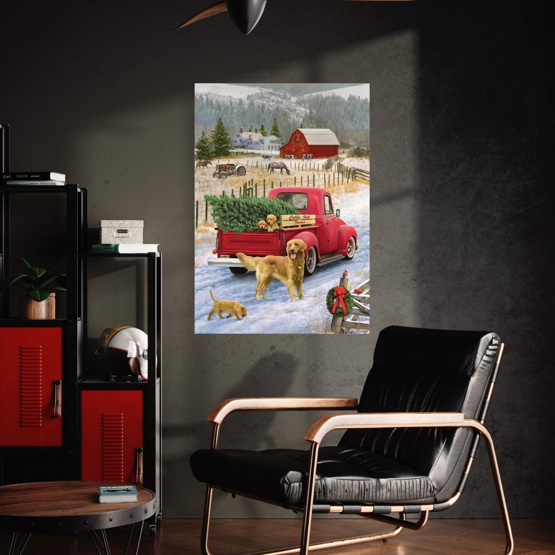 Christmas On The Farm Canvas Wall Art - Y Canvas