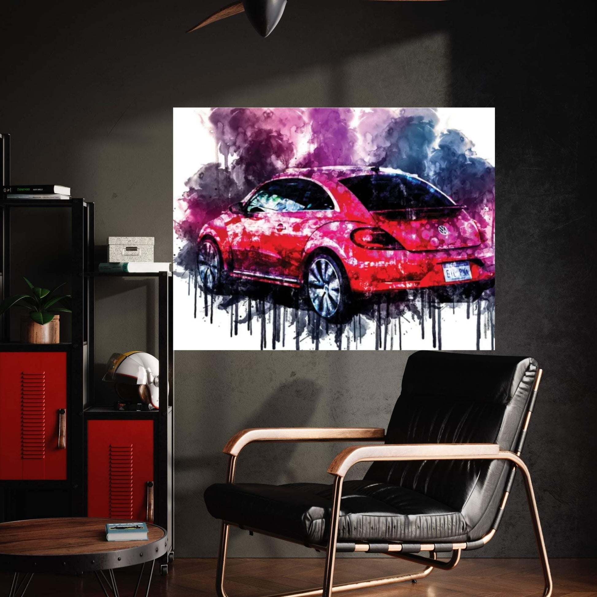 2017 Volkswagen Pink Beetle Limited Vehicle CCCXVIII Canvas Wall Art - Y Canvas