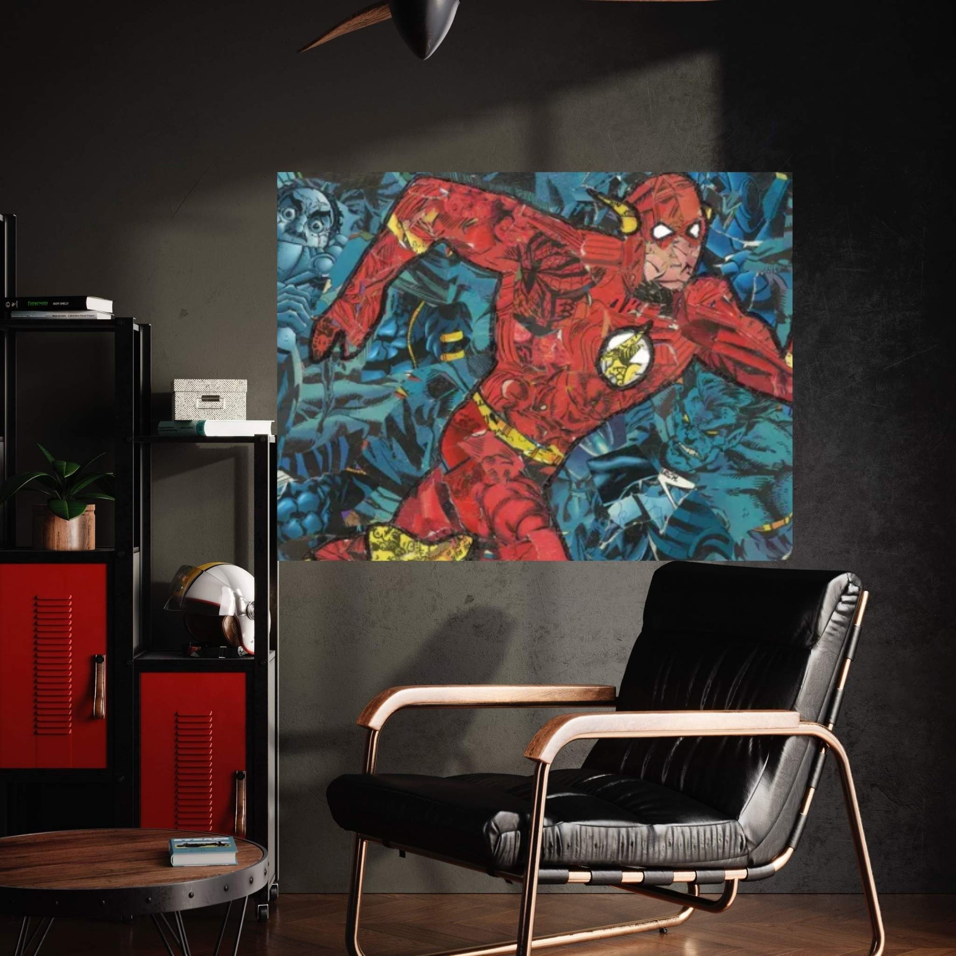 The Flash Comic Collage Canvas Wall Art - Y Canvas