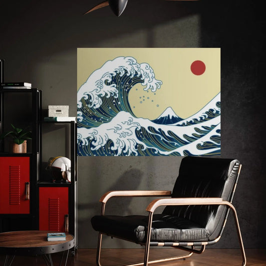 The Great Wave, Wall Tapestry, Off Kanagawa, Wave off Kanagawa, Hokusai Canvas Wall Art Poster - Y Canvas