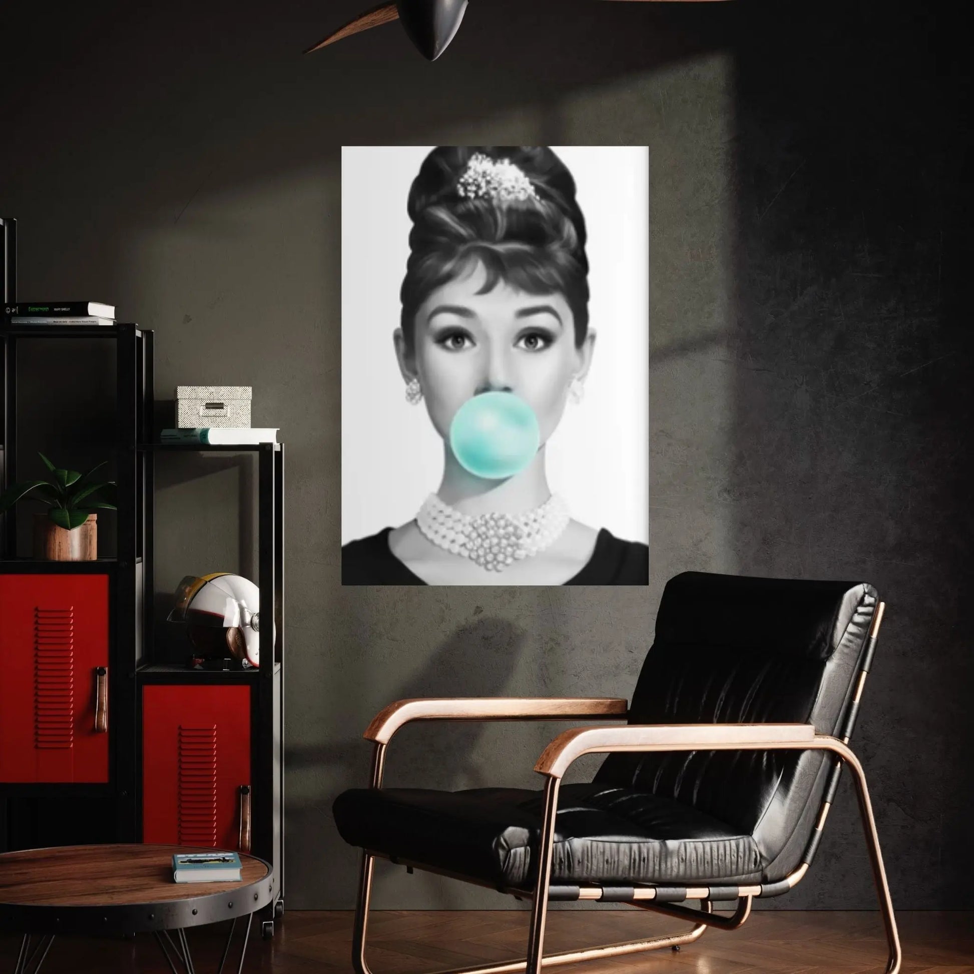 Audrey Hepburn Gum Canvas Print Breakfast at Tiffany's Wall Colored Pop Art - Y Canvas