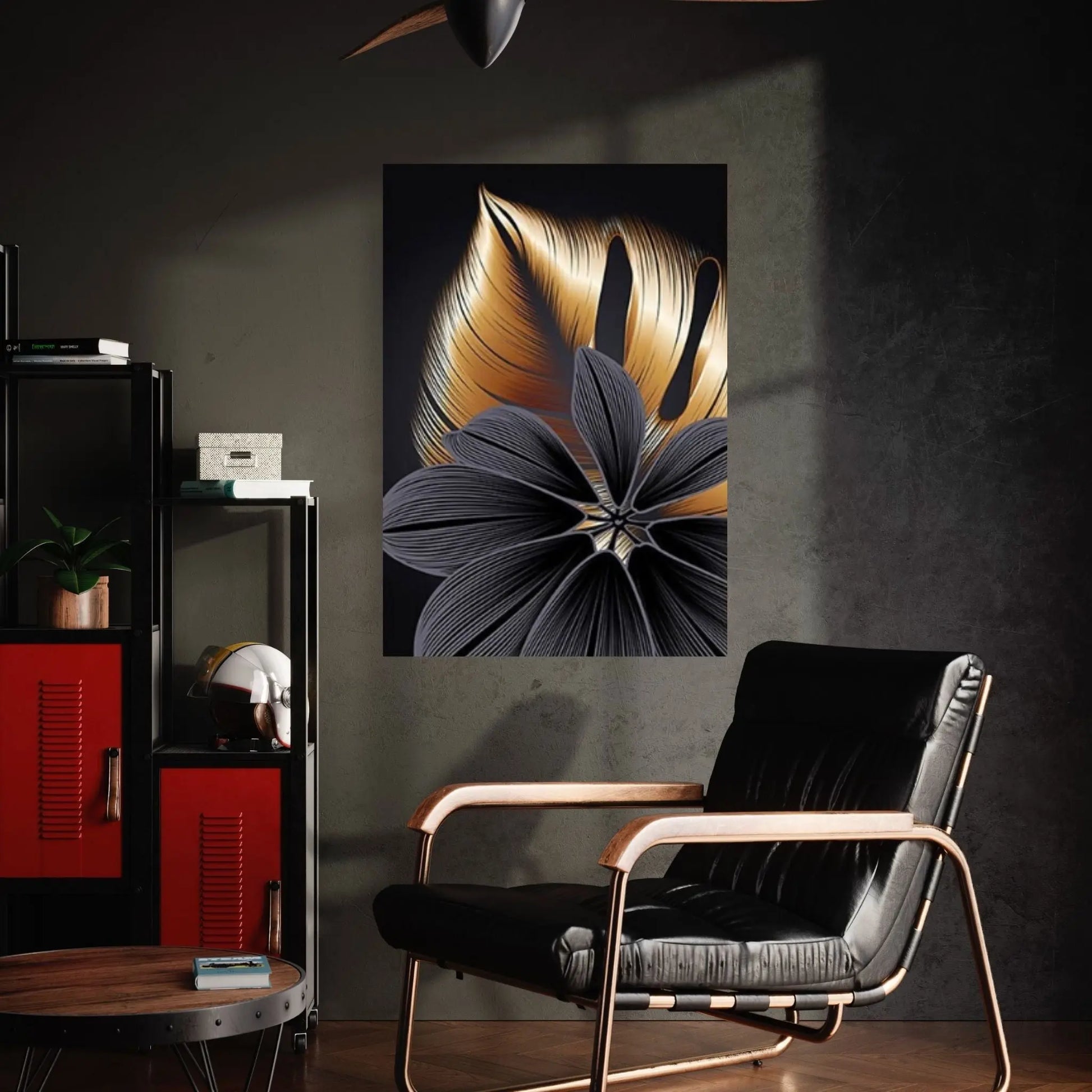 Art Painting Nordic Living Room Decoration Canvas Wall Art Picture Black Golden Plant Leaf Canvas Poster Print - Y Canvas