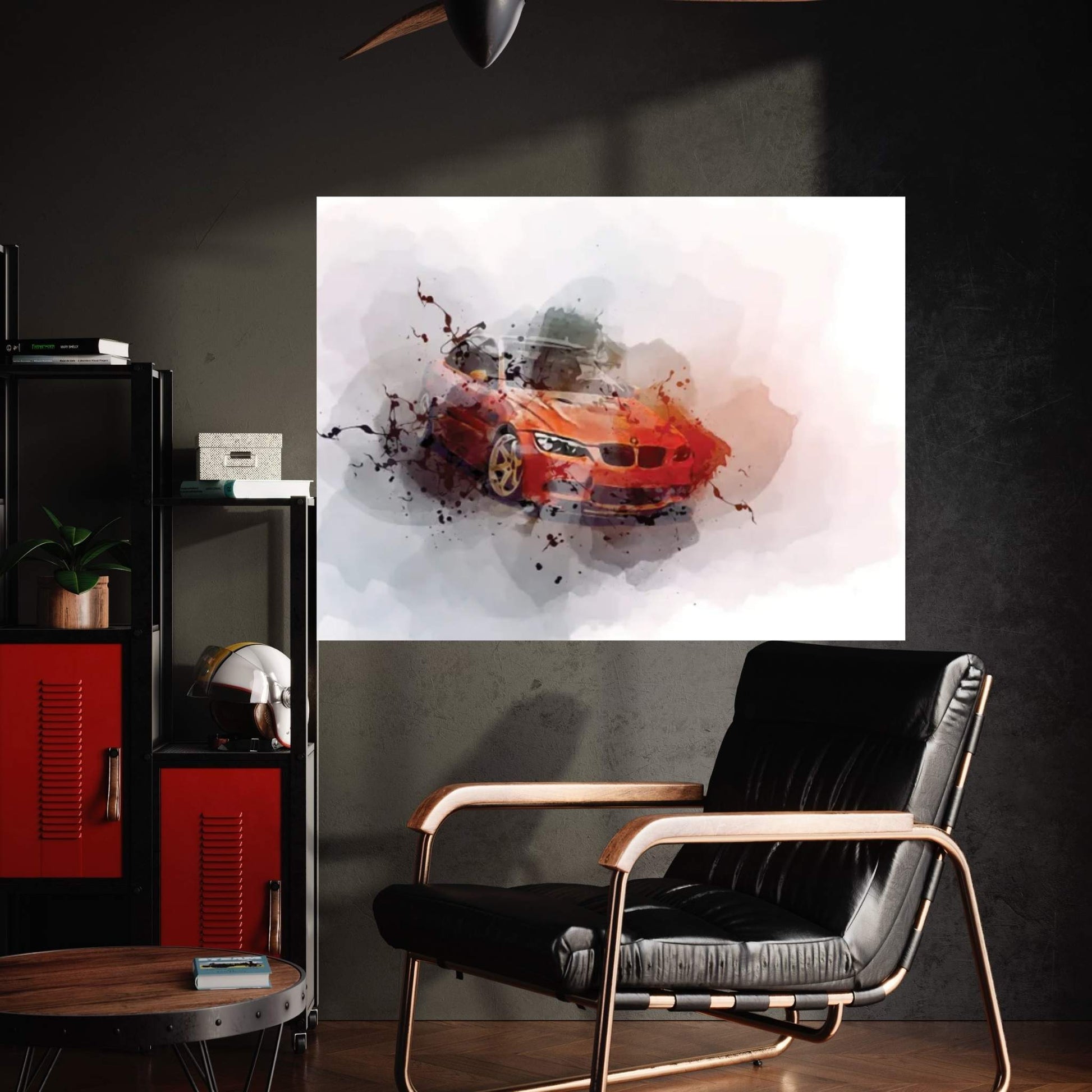 BMW M3 E92 Orange Coupe Tuning Canvas Wall Art - Y Canvas