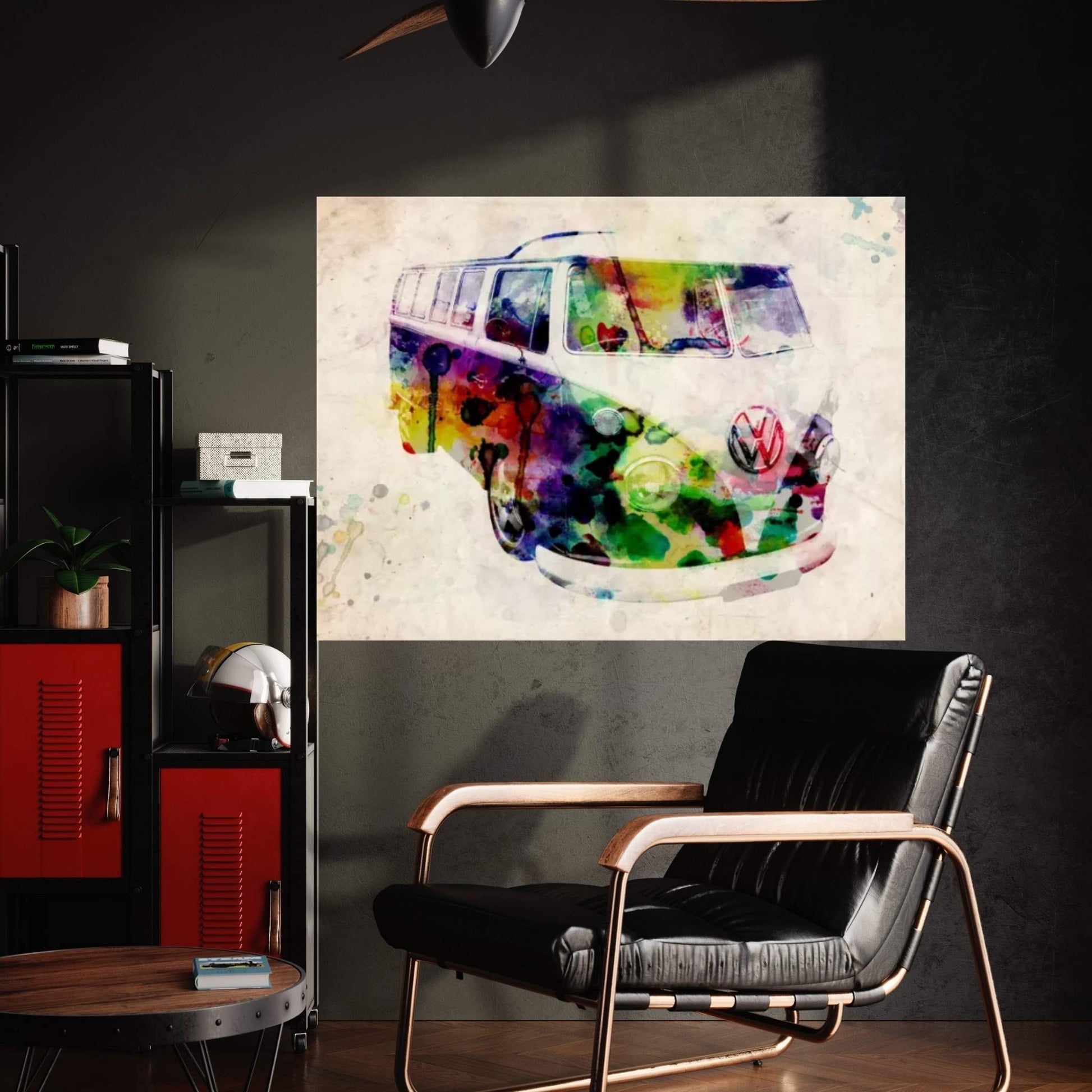 VW Camper Van (Urban) Canvas Wall Art - Y Canvas